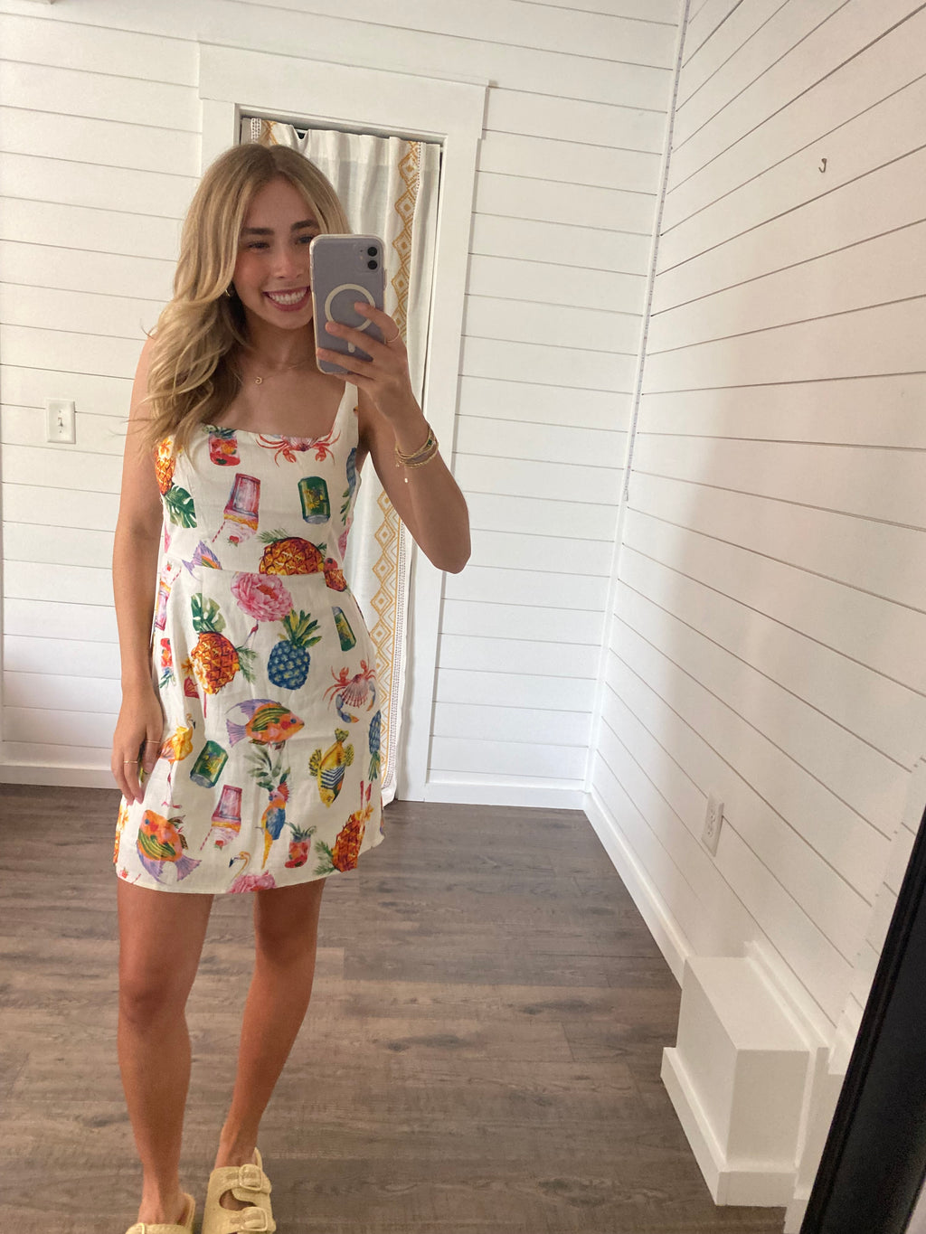 Tropical Square Neck Mini