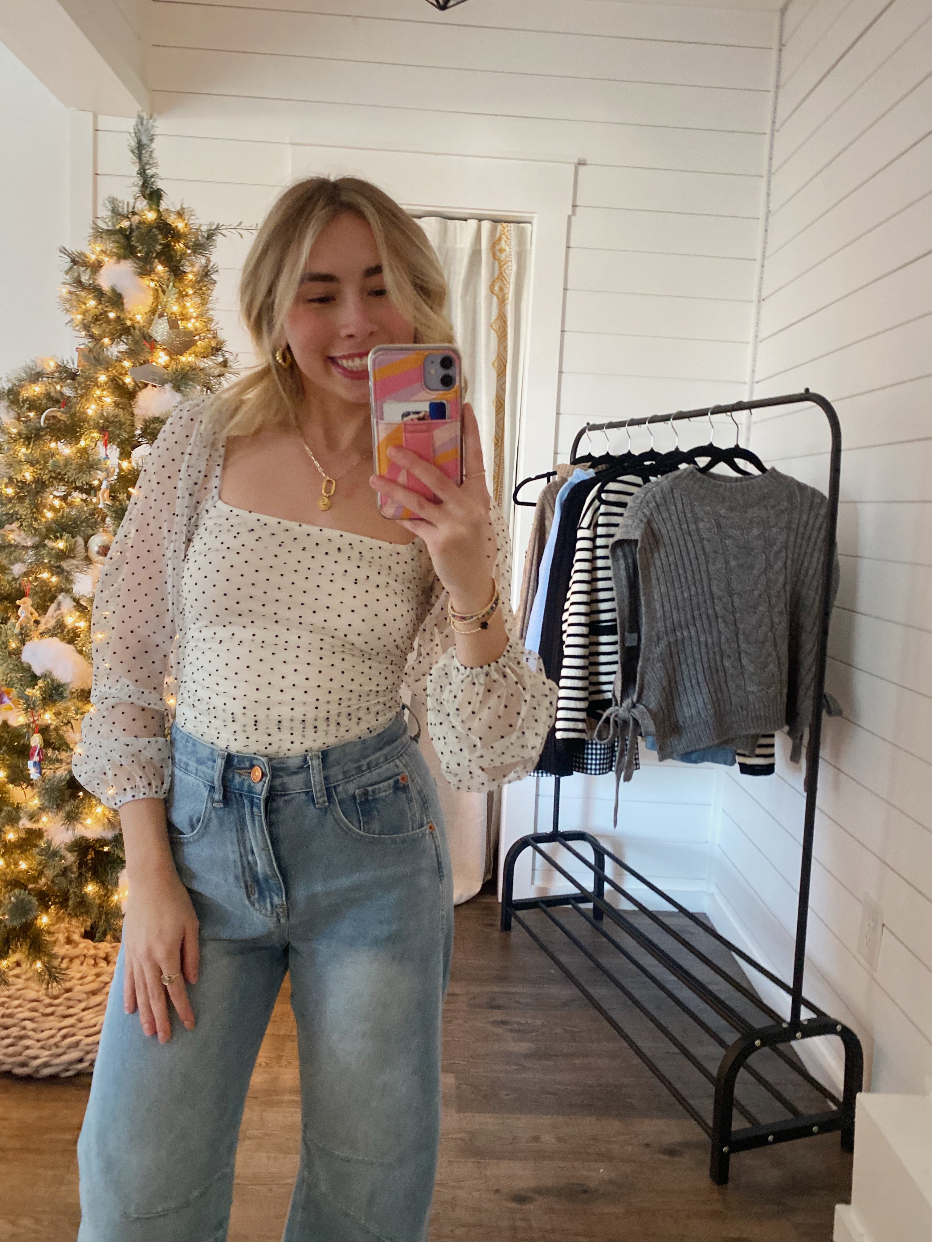 Polka Dot Mesh Bodysuit