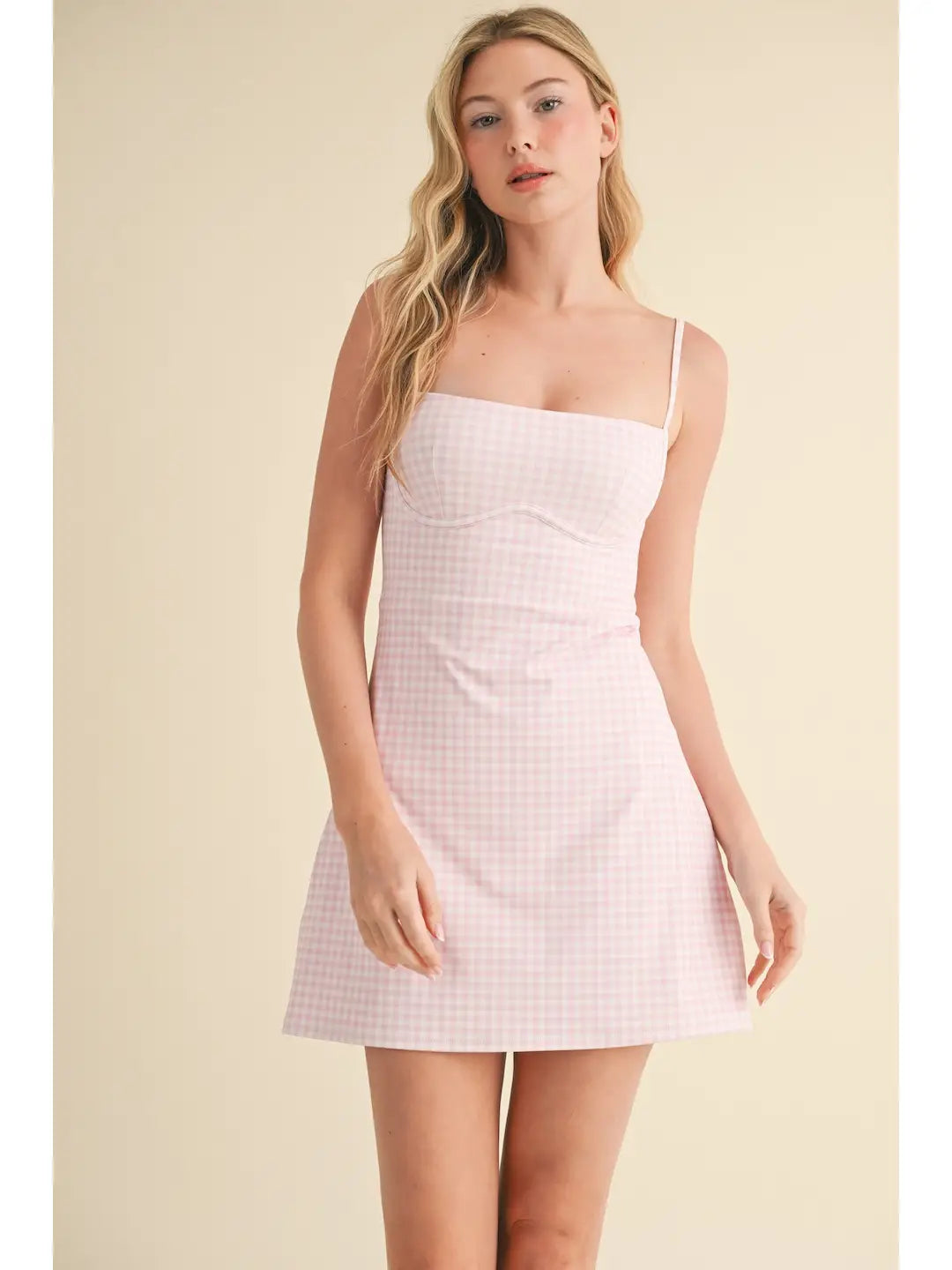 Pink Gingham Active Dress