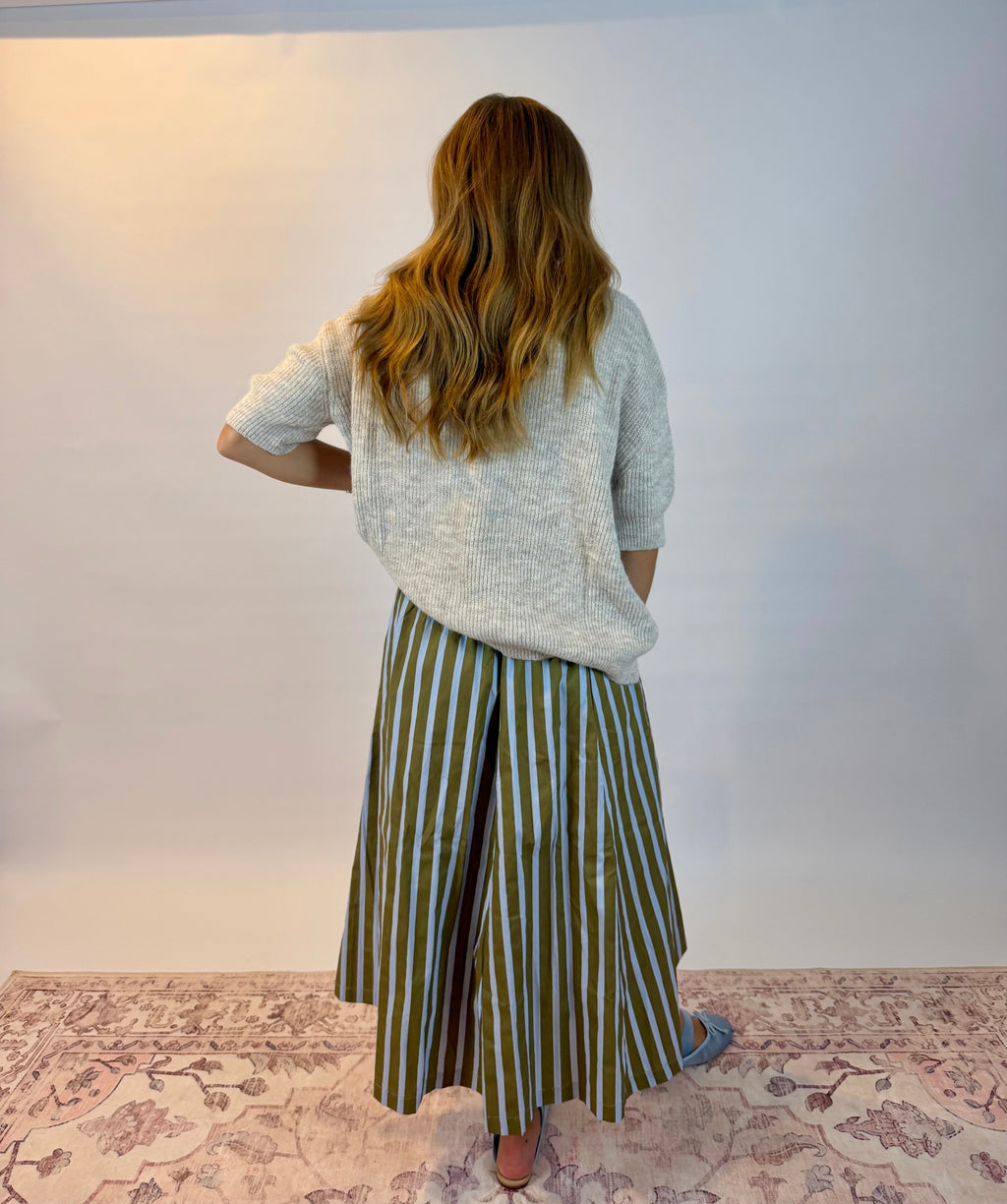 Olive Stripe Skirt