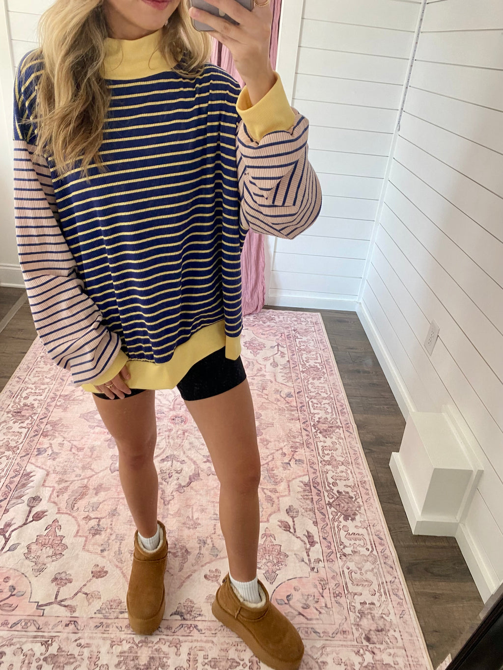 Striped Sunday Mockneck