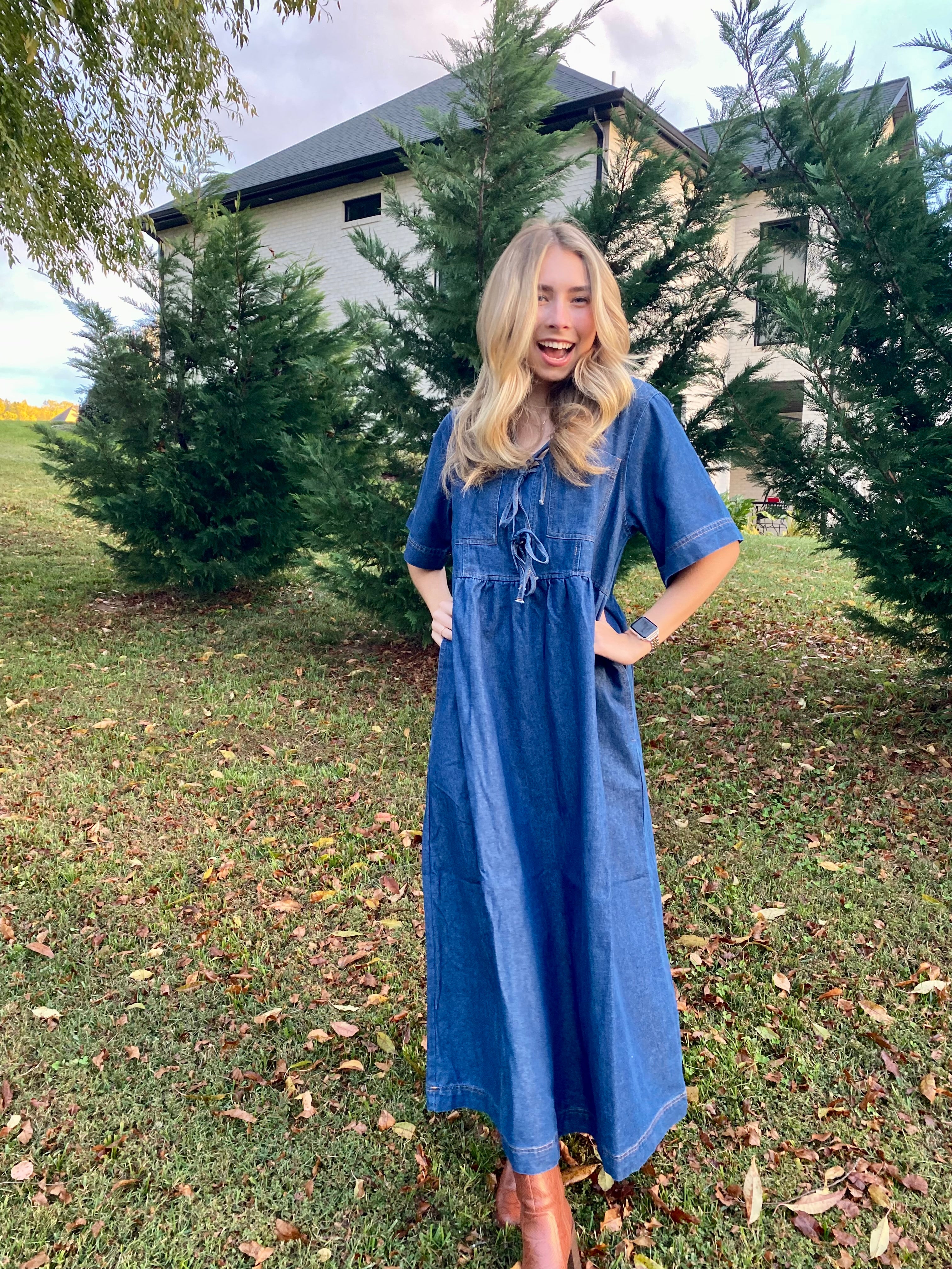 Denim Babydoll Dress