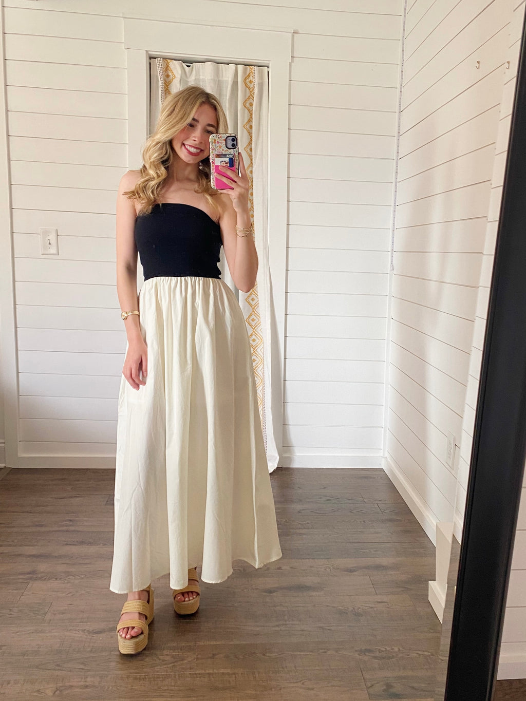 B&W Mixed Maxi Dress