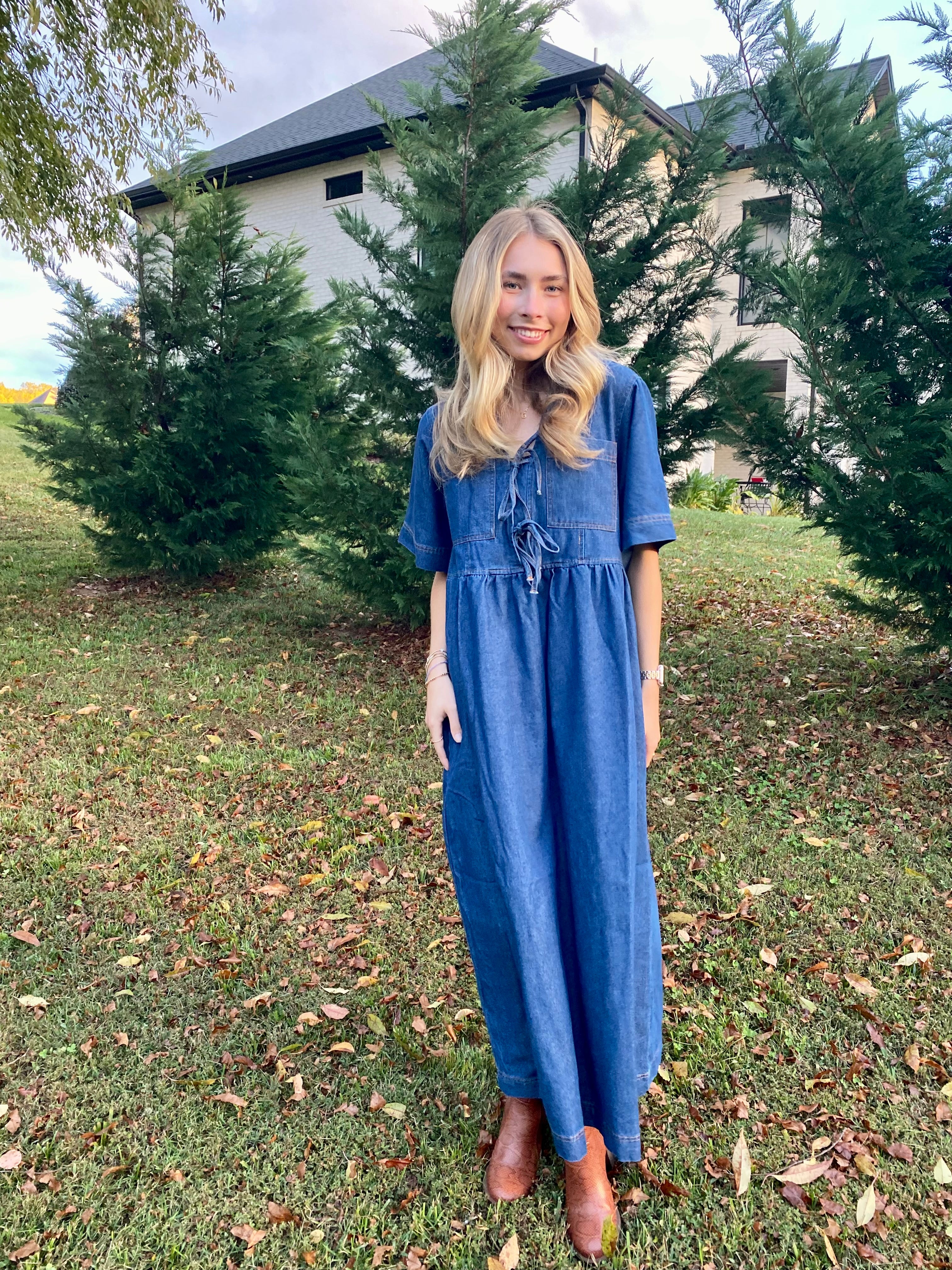 Denim Babydoll Dress