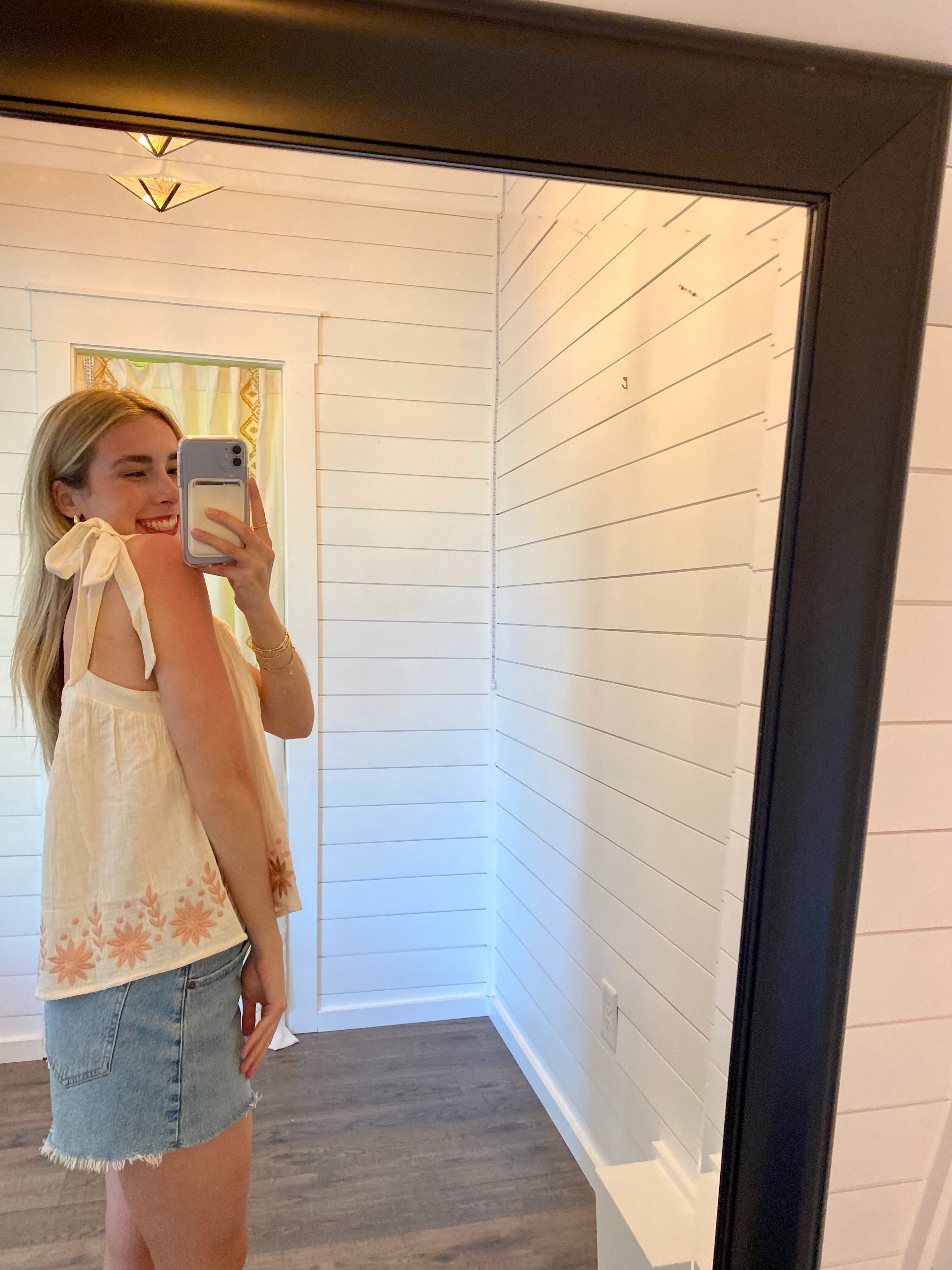 Floral Embroidered Bow Tank