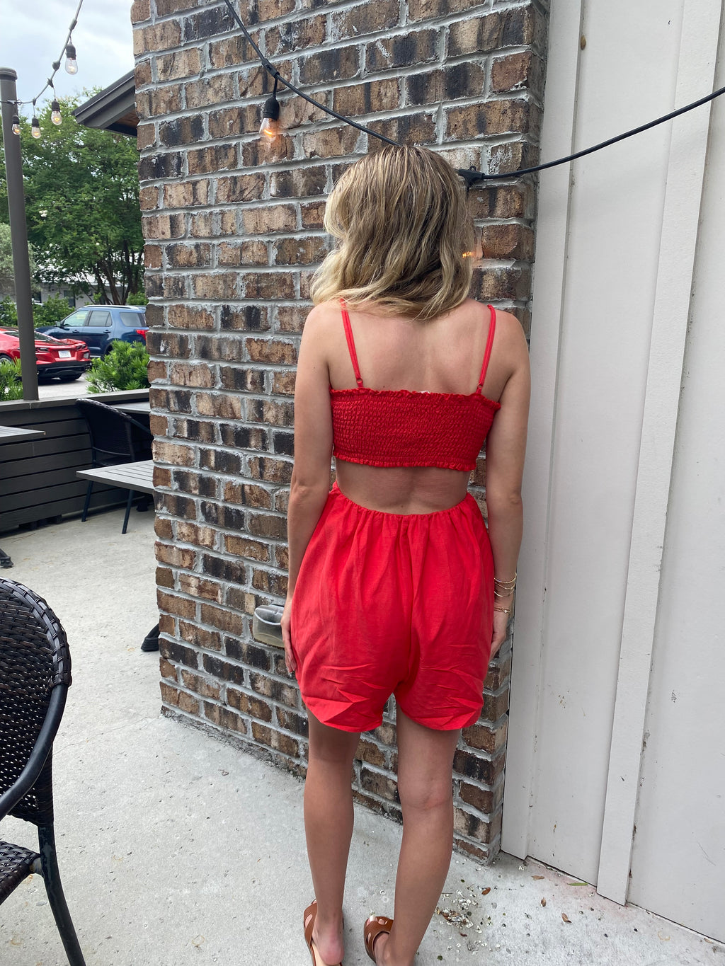 Seaside Poppy Cutout Romper