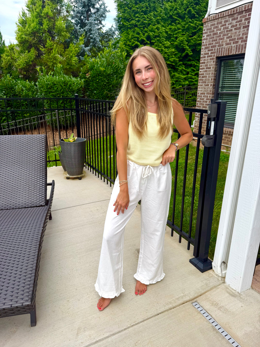 Ruffle Hem Pants