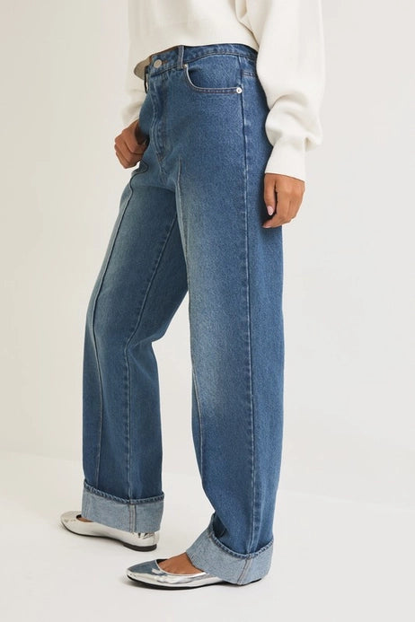 Cuffed Denim Jeans