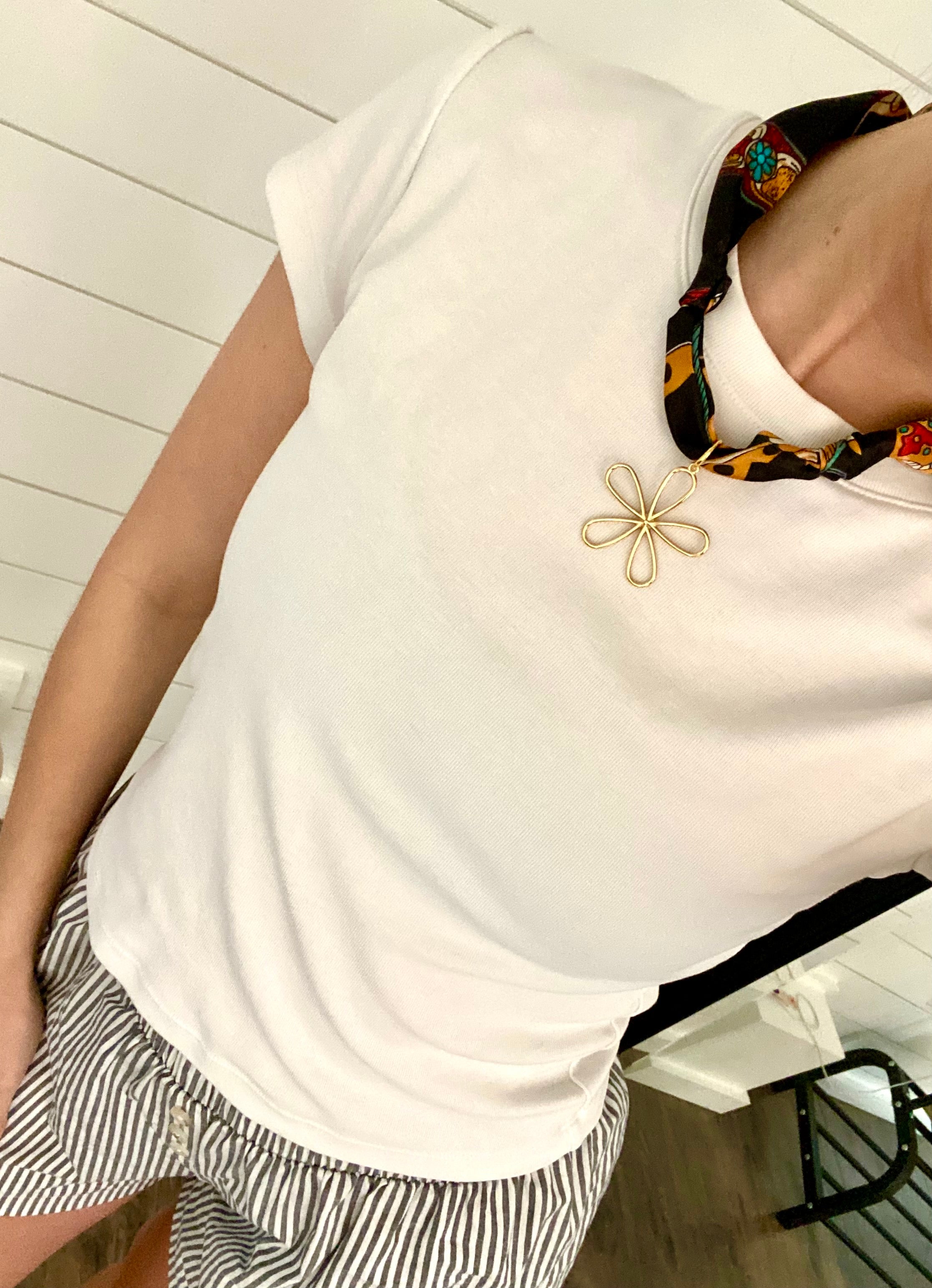 Flower Power Scarf Charm Necklace