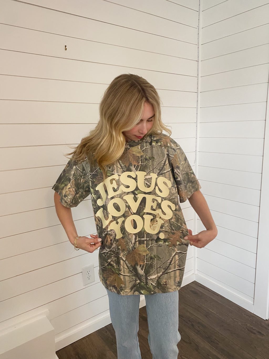 Camo Jesus Loves You Tee