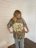 Camo Jesus Loves You Tee