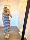 Navy Stripe Knit Dress
