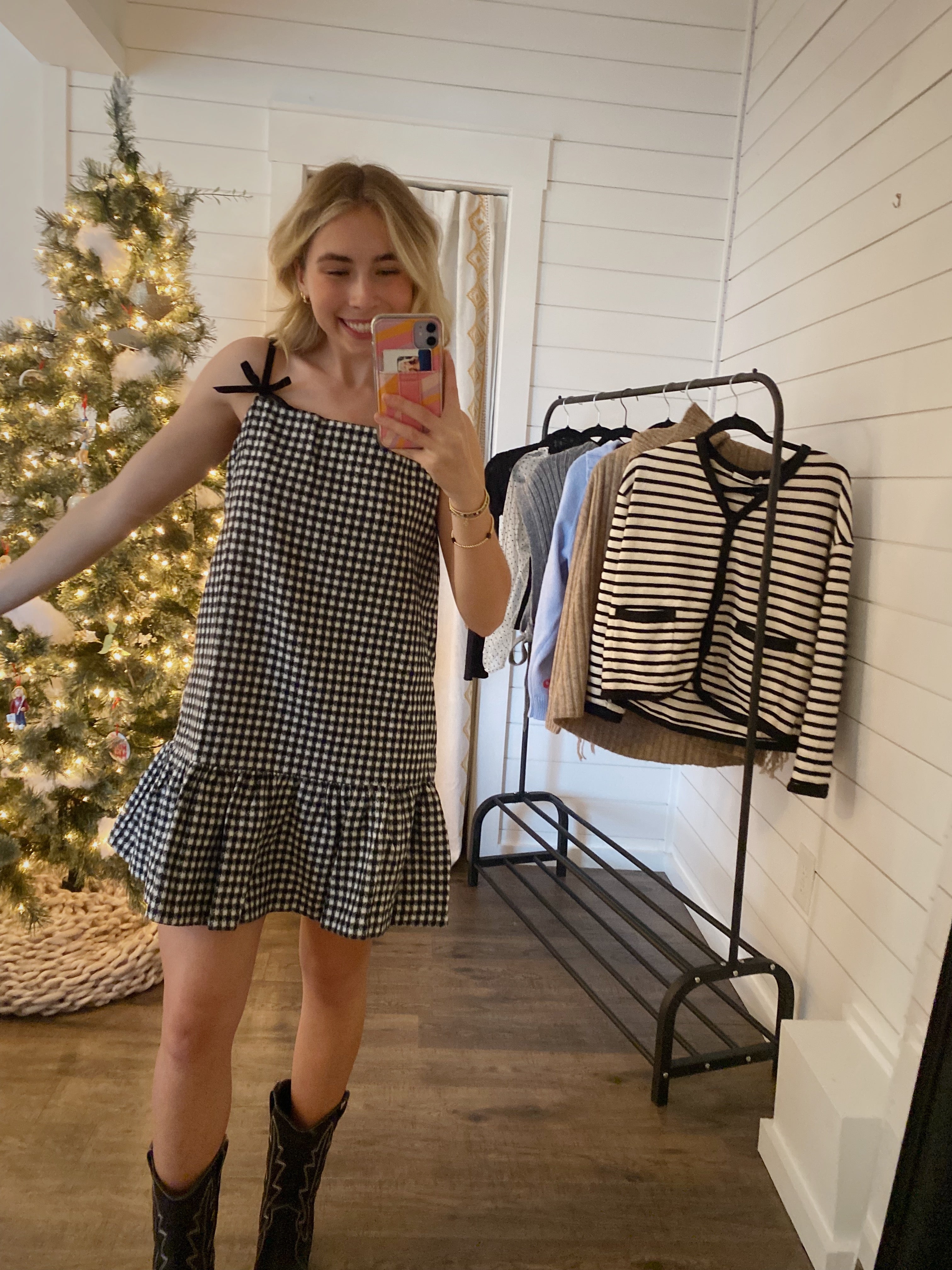 Ribbons and Ruffles Plaid Dress