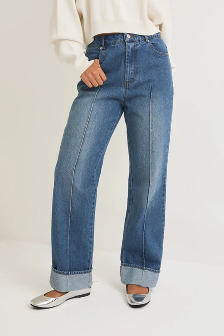Cuffed Denim Jeans