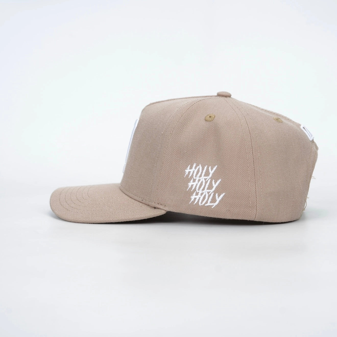 ‘7’ Premium Wool Blend Snapback - Khaki/White