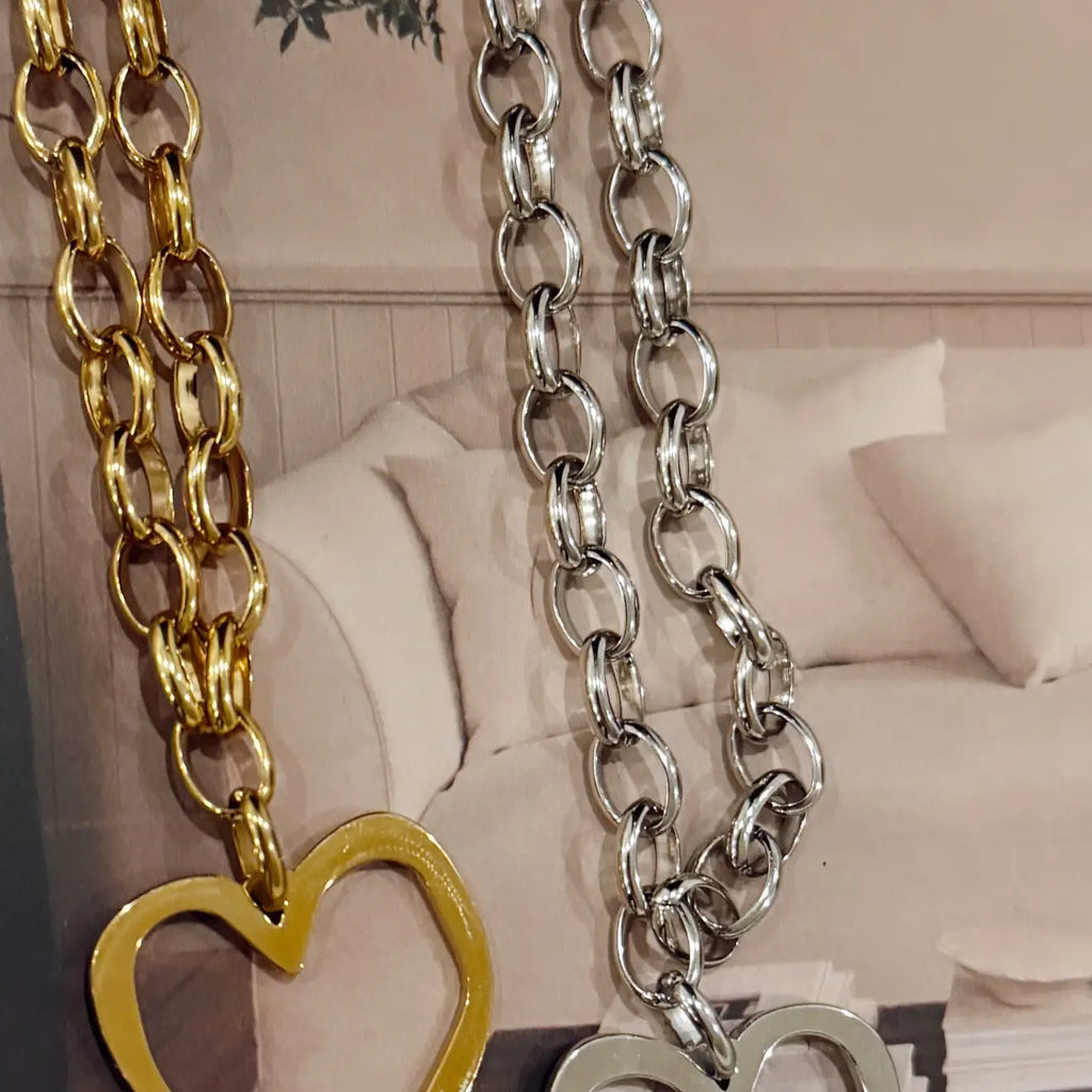 Gold Open Heart Necklace