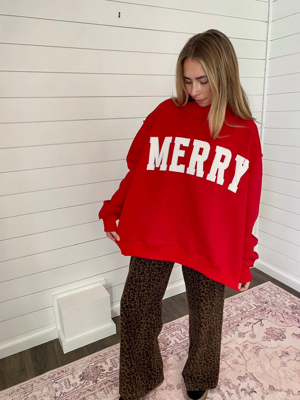 Merry Embroidered Mockneck