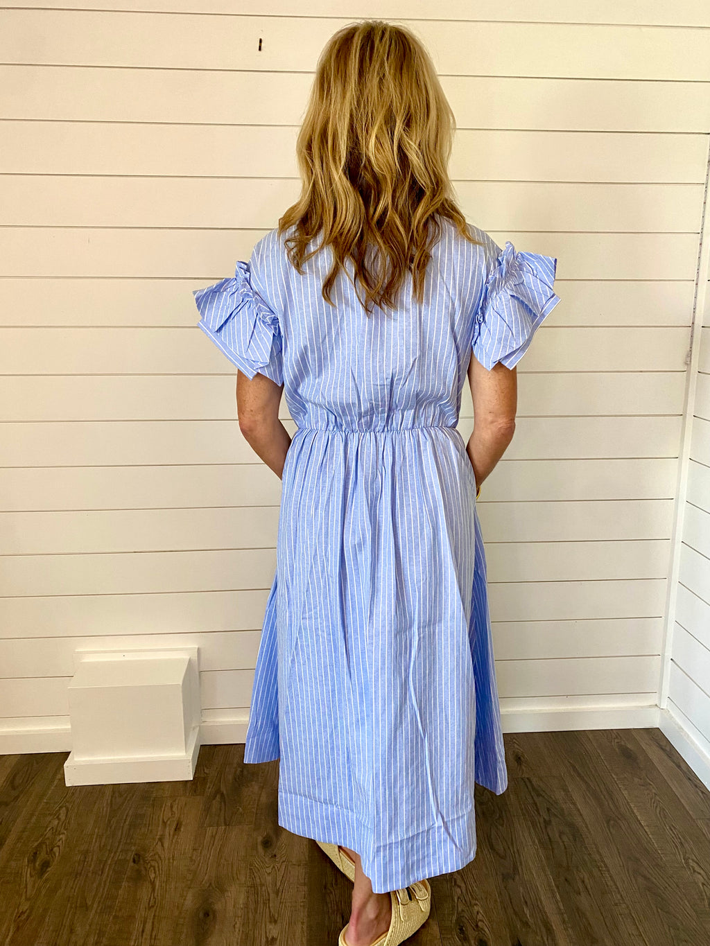 Blue Button-Down Midi