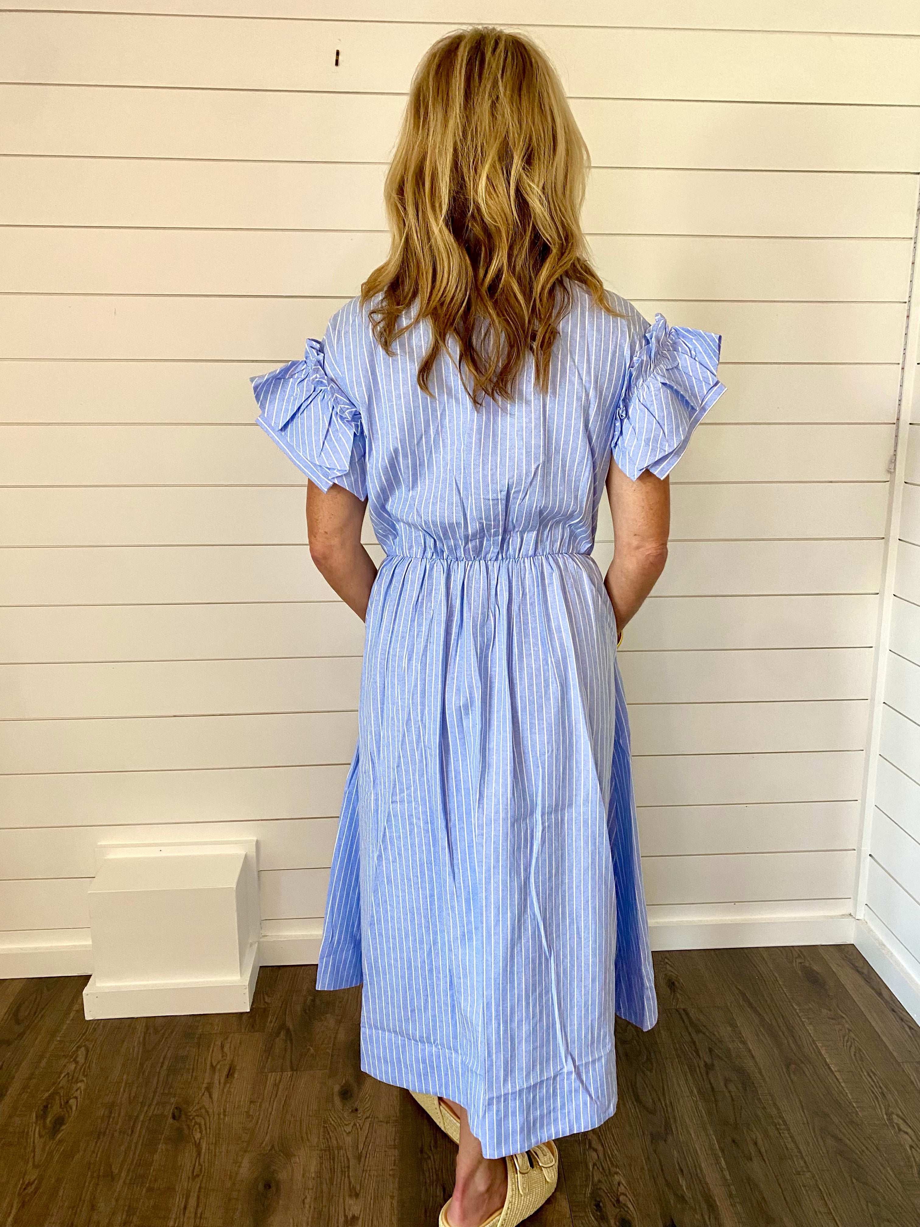 Blue Button-Down Midi