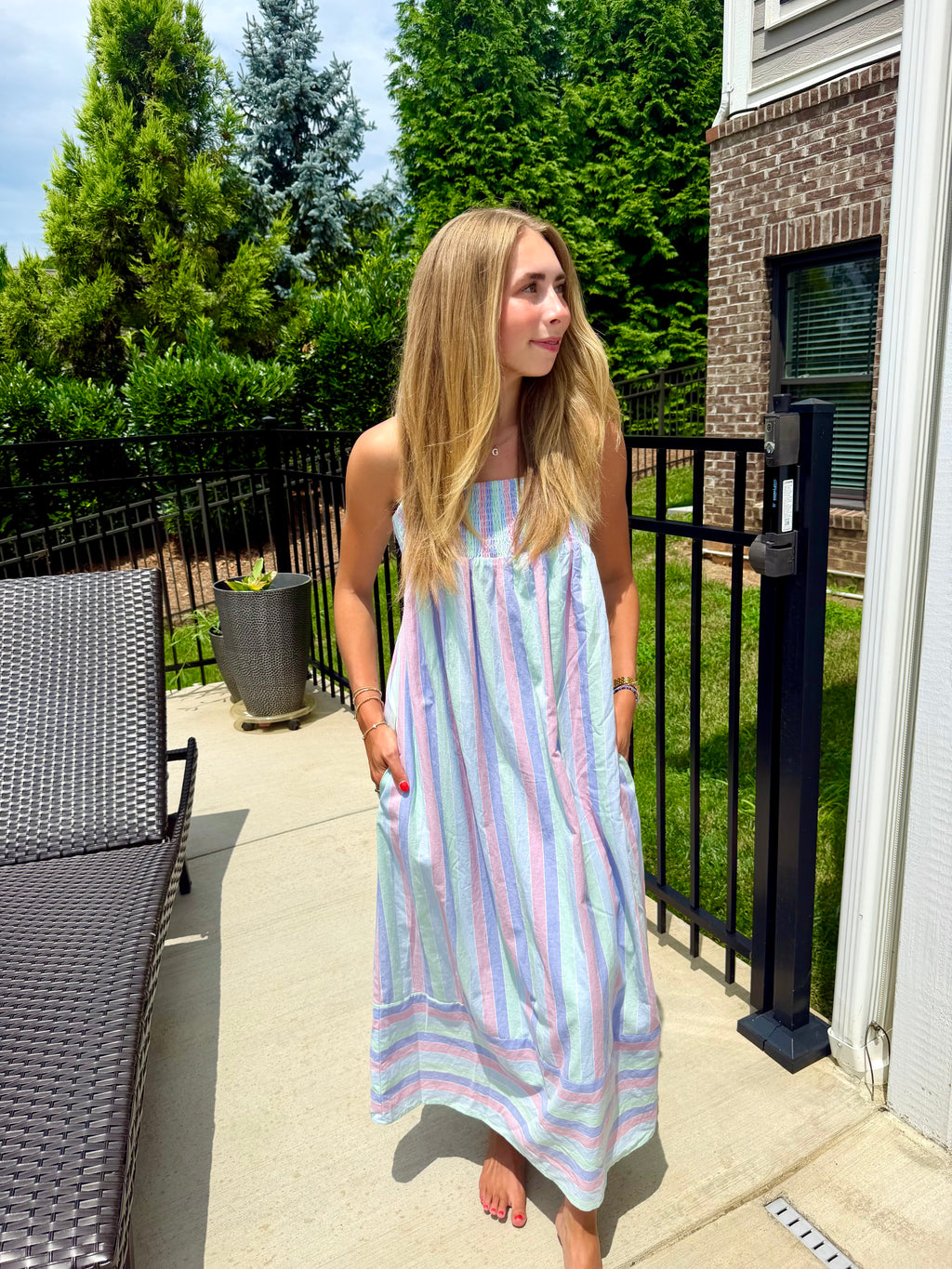 Sweet Stripe Midi Dress