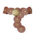 Belt with gold embellishments on a white background