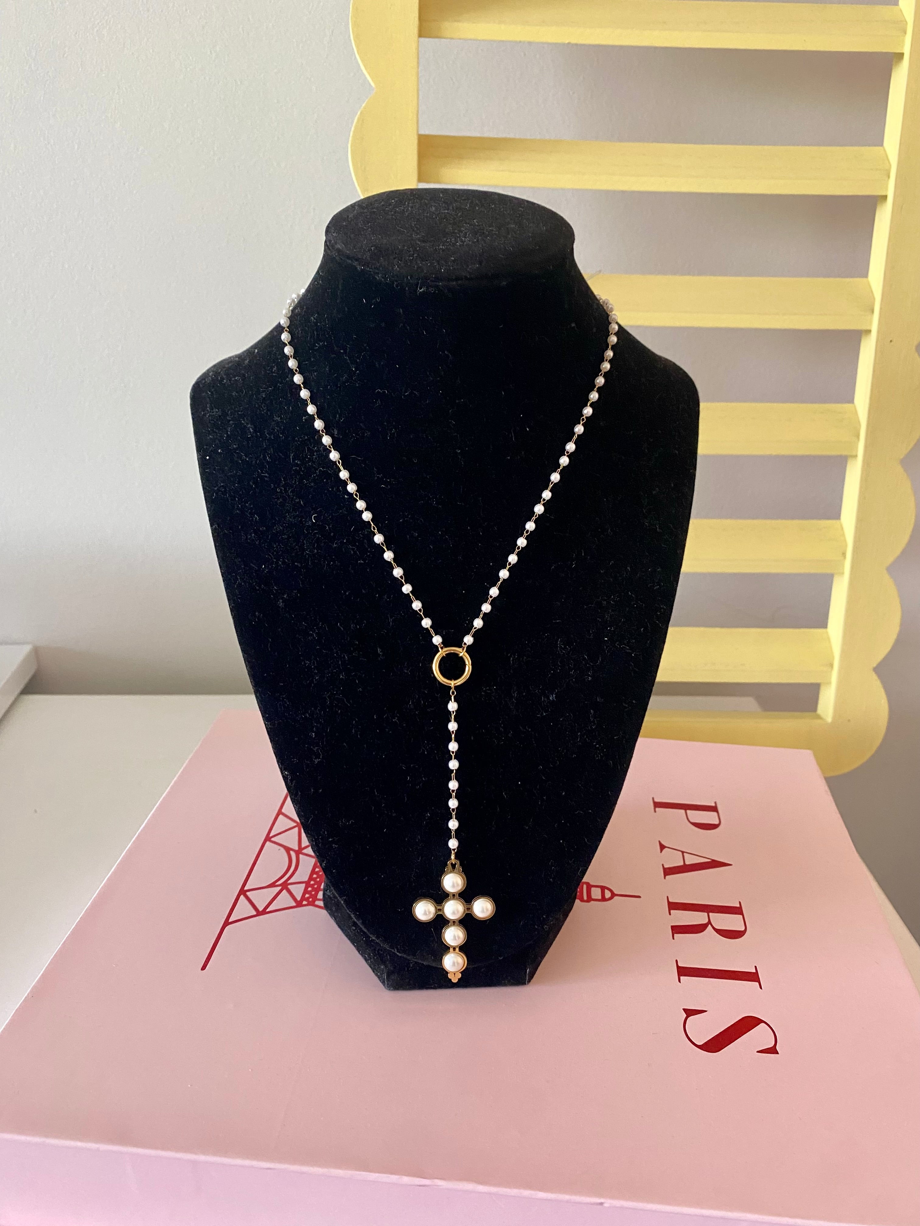 Pearl Cross Necklace