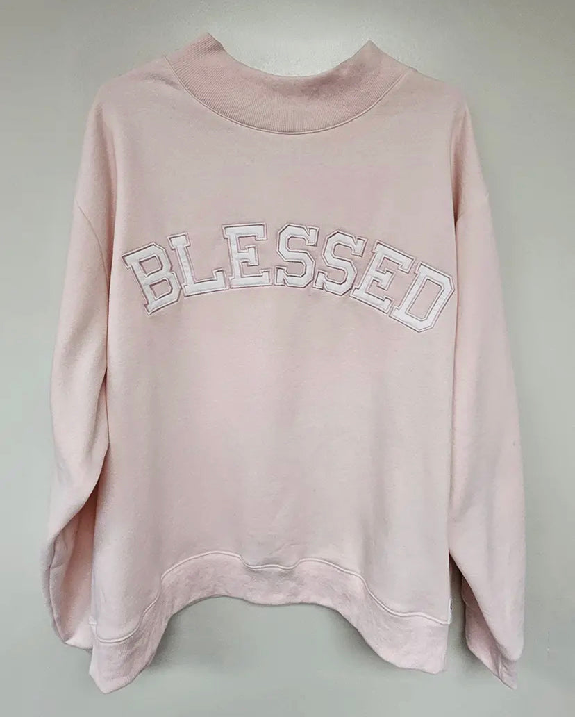 Blessed Baby Pink Mockneck