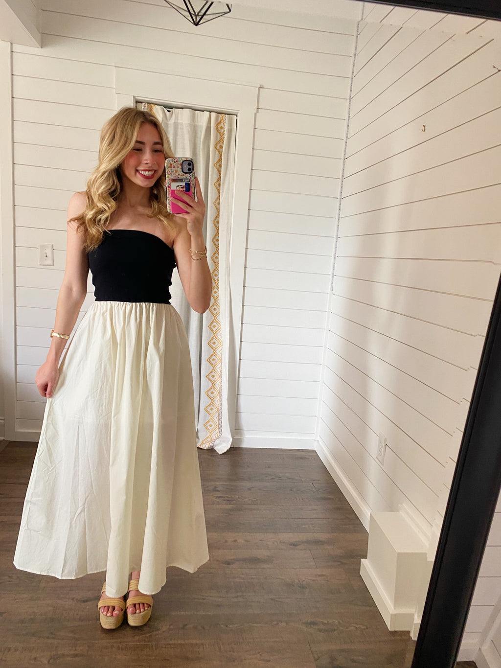 B&W Mixed Maxi Dress