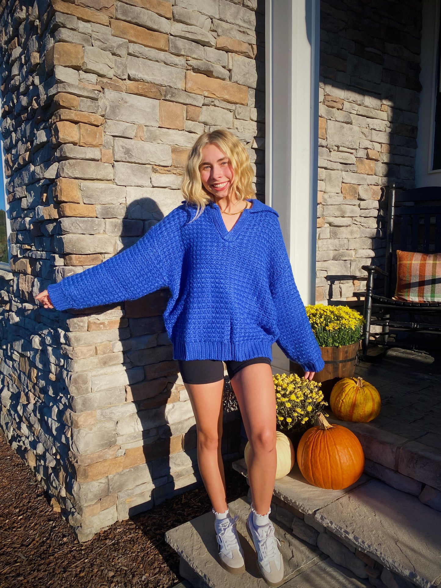 Cobalt Collared Sweater