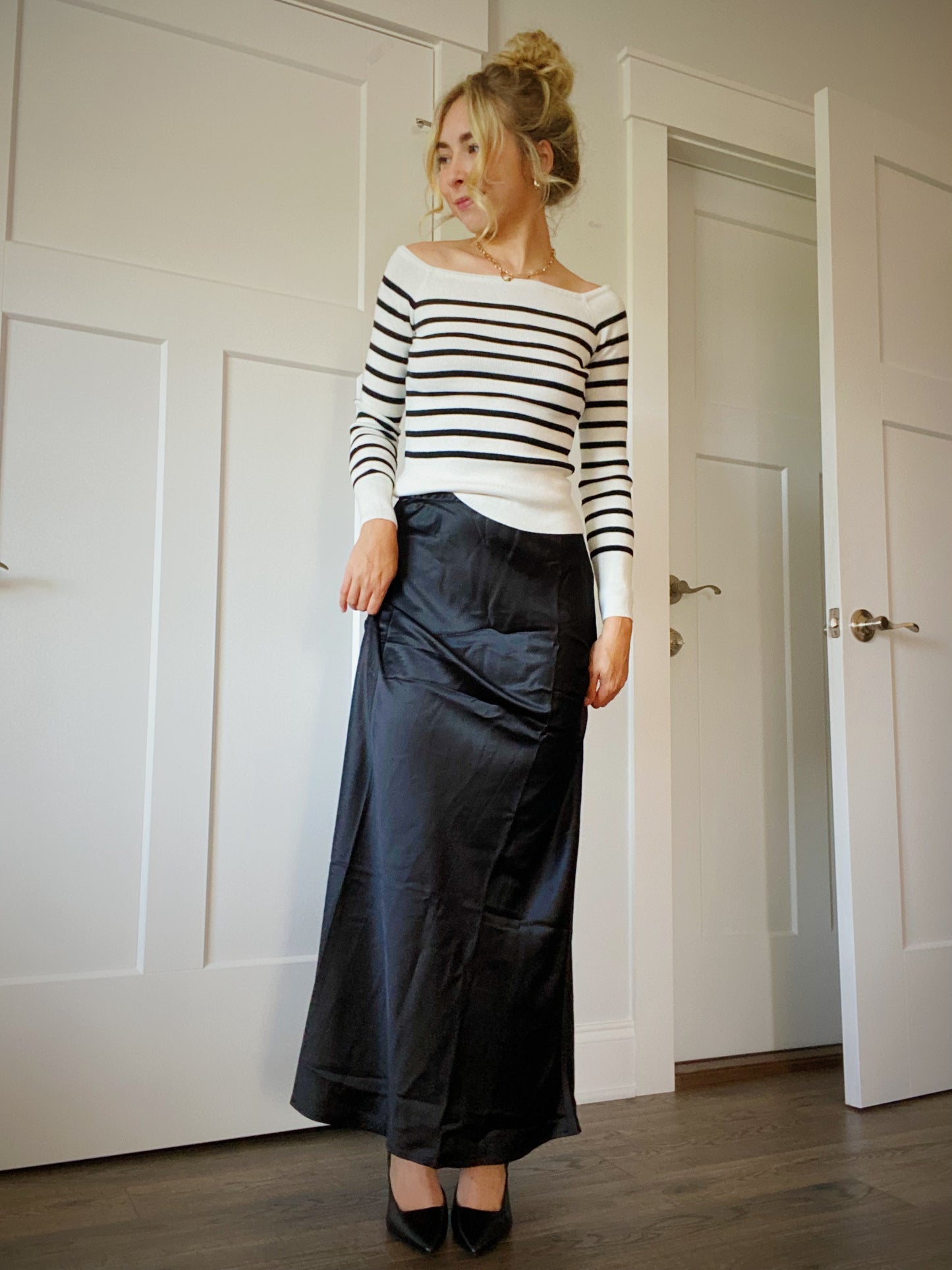 Midi Satin Skirt