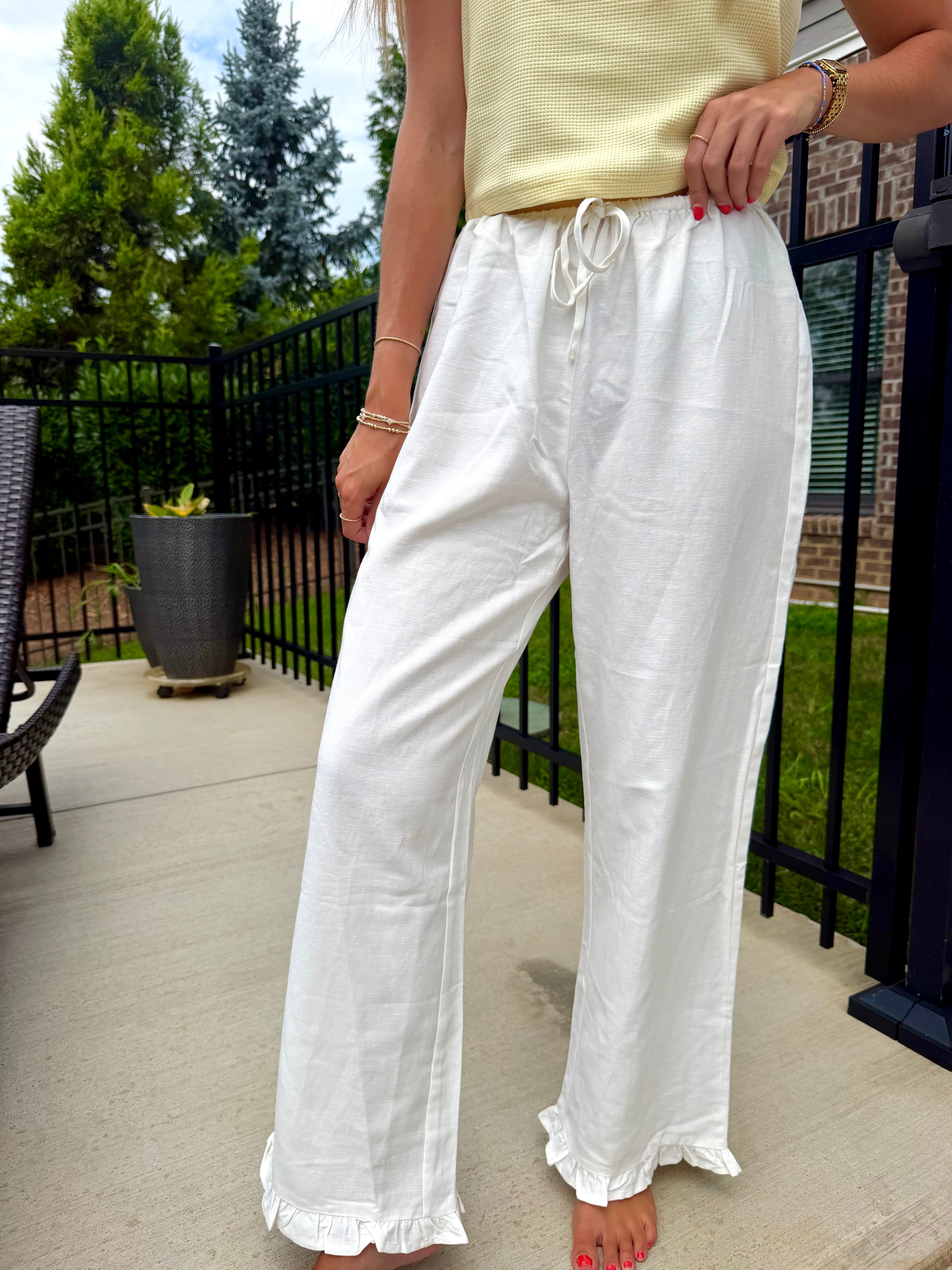 Ruffle Hem Pants