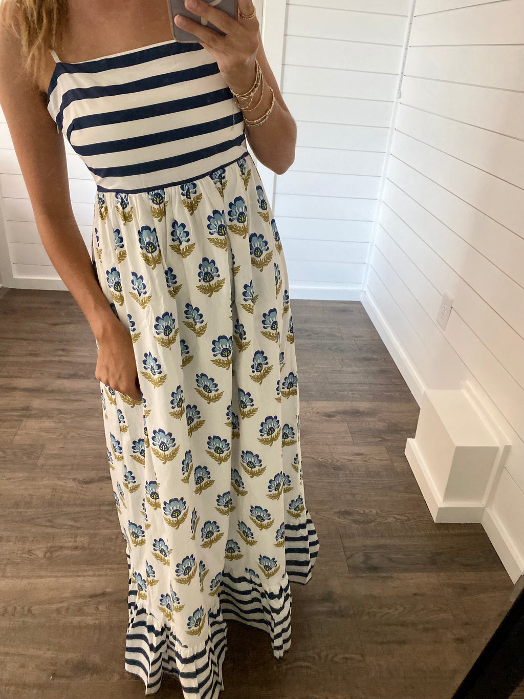 Striped Navy Maxi Dress