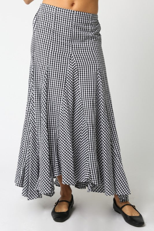 Alex Black and White Checkered Skirt