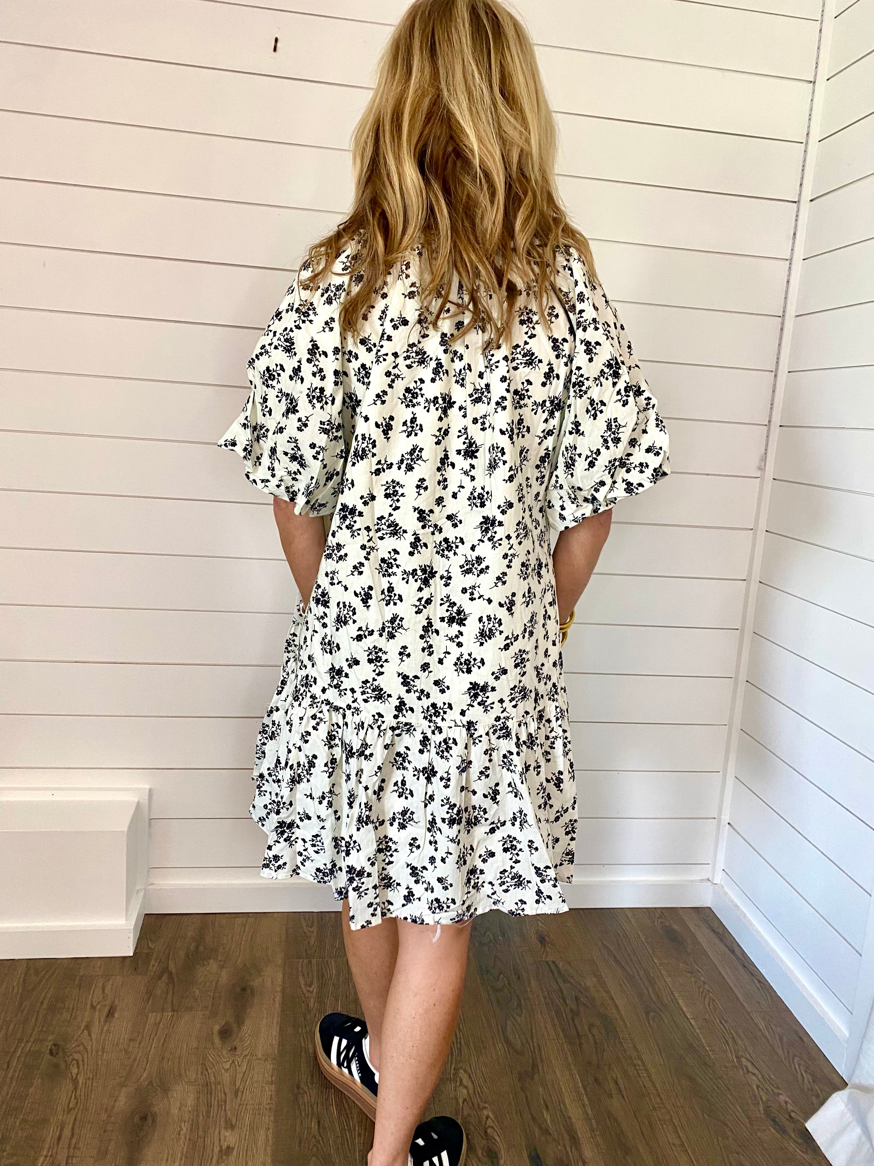 Floral Button-Down Shirt Dress