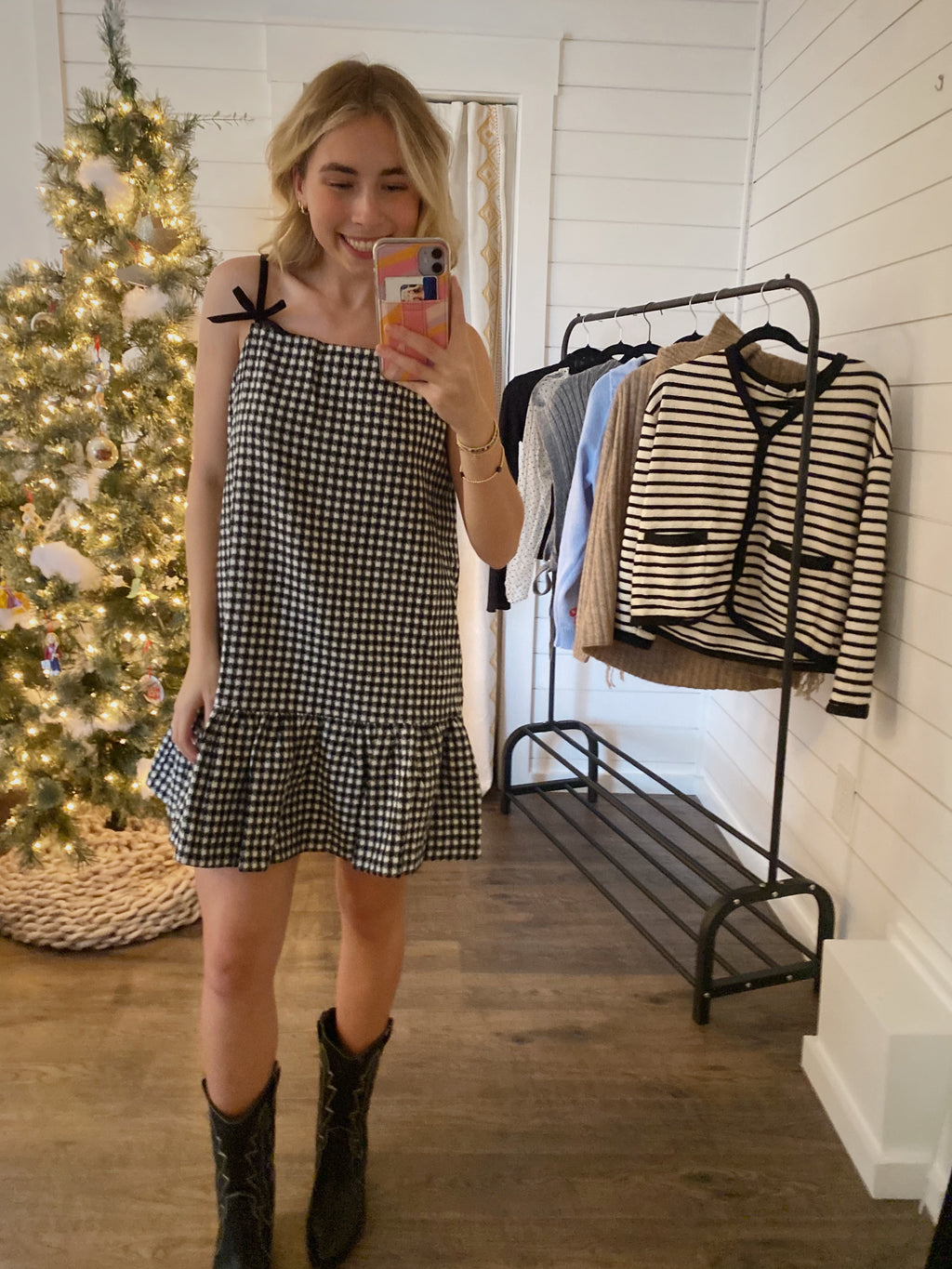 Ribbons and Ruffles Plaid Dress