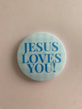 Jesus Loves You Button - Blue!