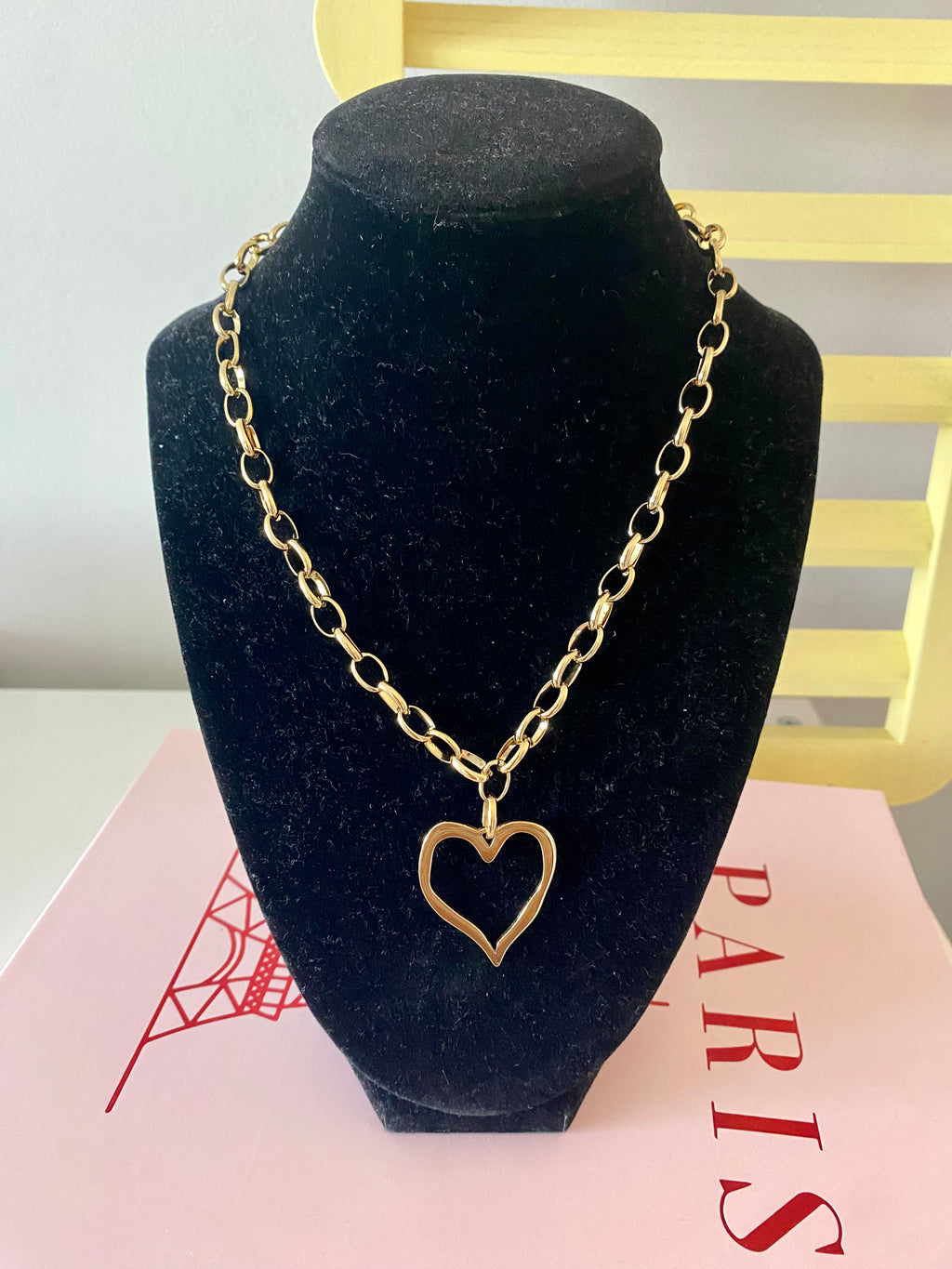 Gold Open Heart Necklace