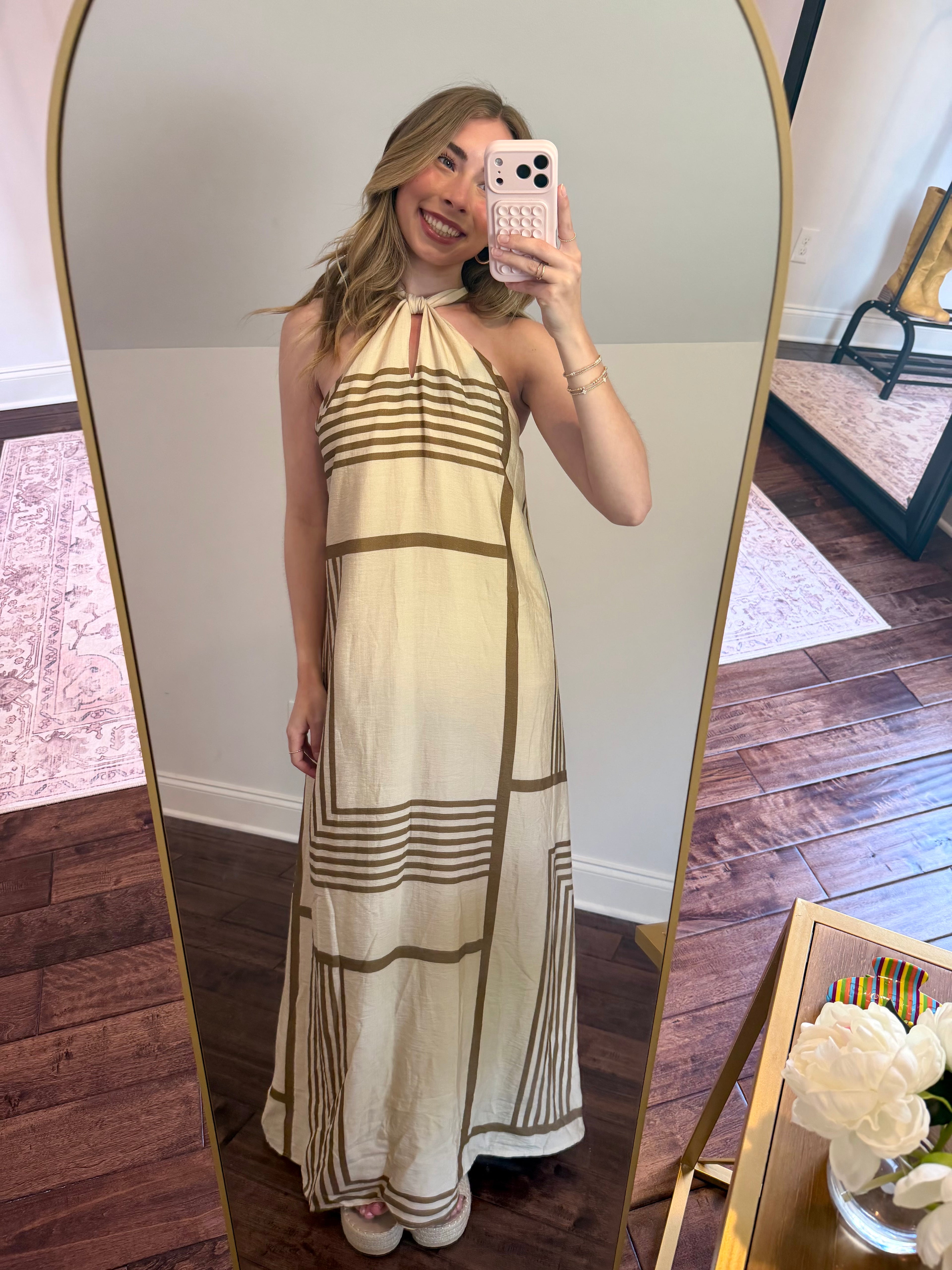 Geo Print Halter Maxi