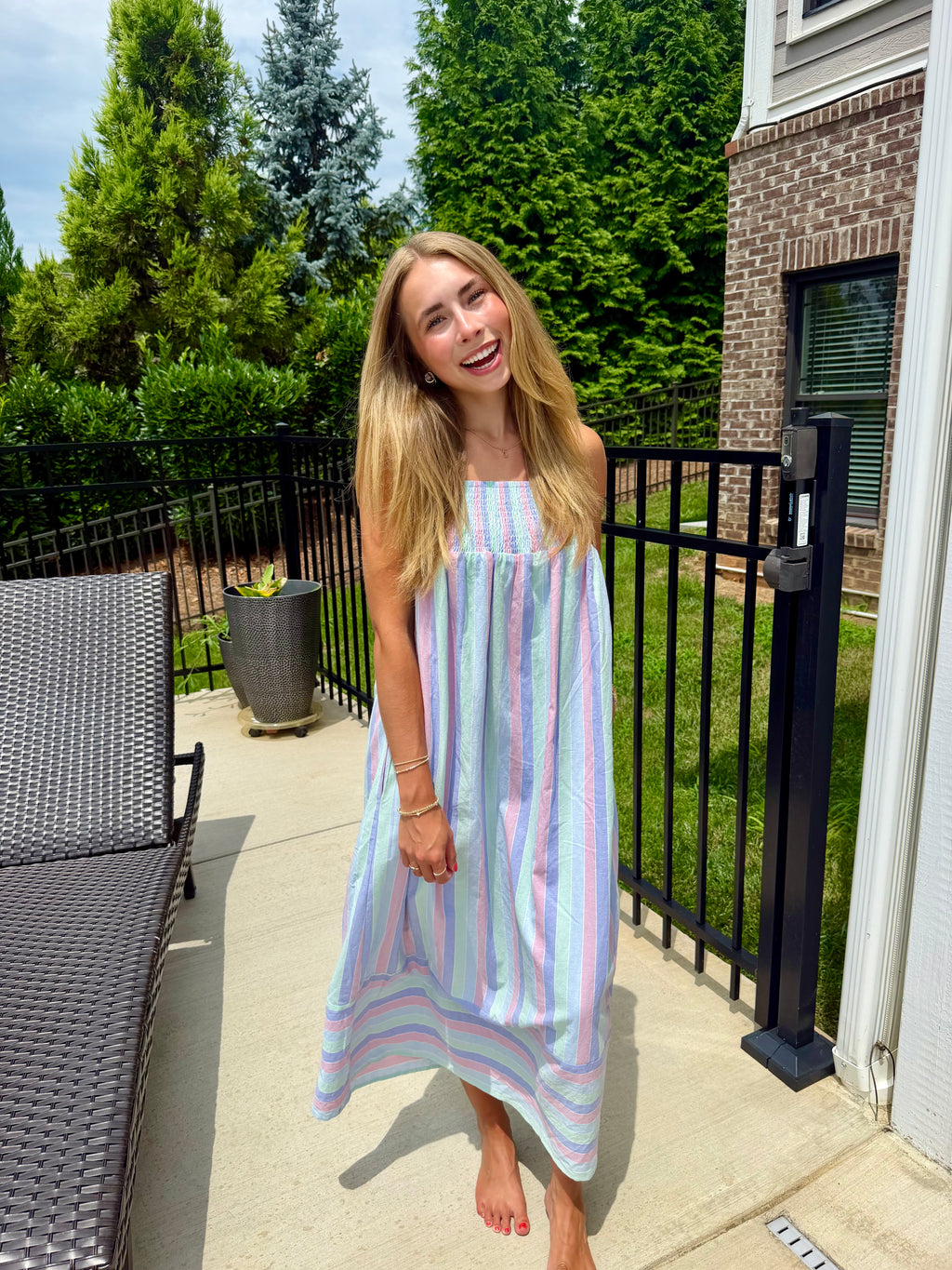 Sweet Stripe Midi Dress