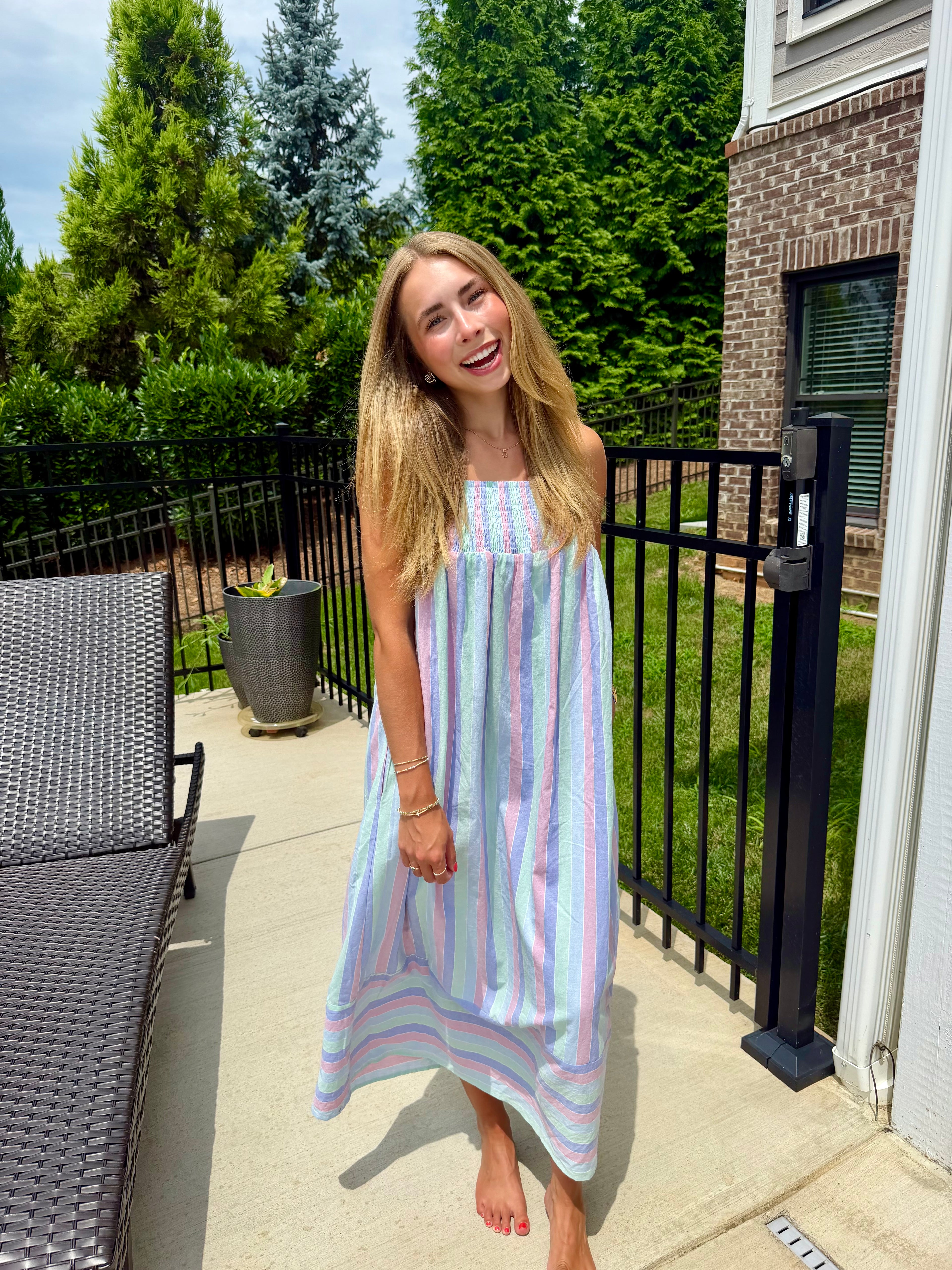 Sweet Stripe Midi Dress