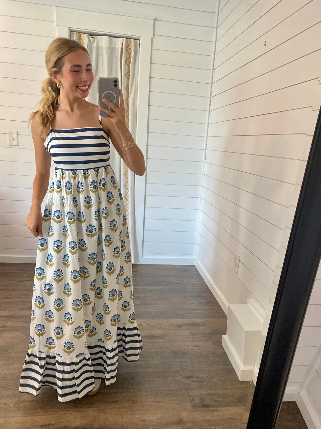 Striped Navy Maxi Dress