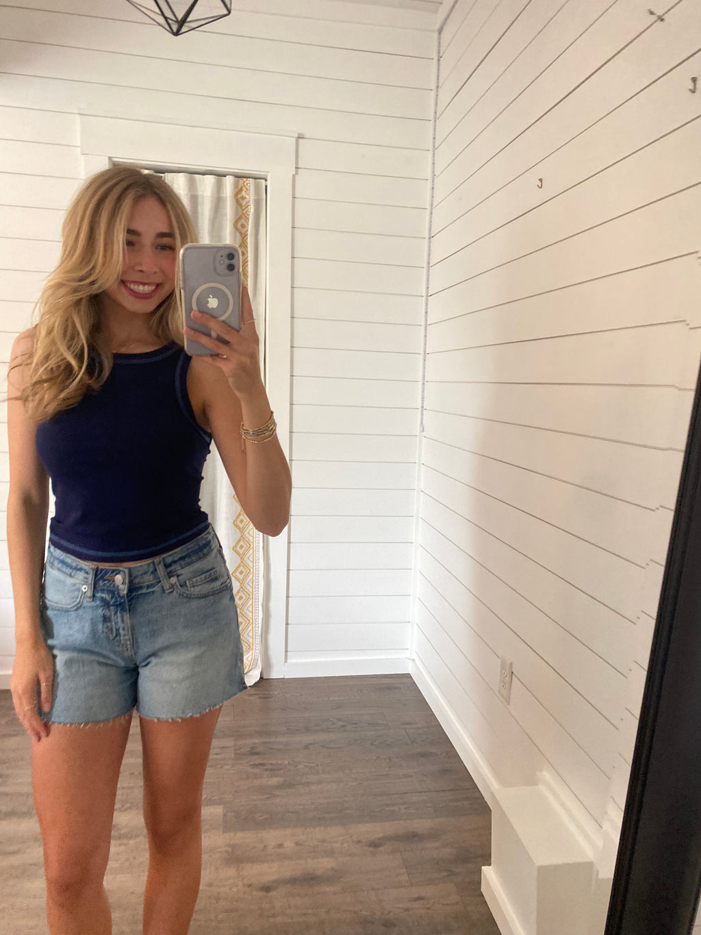 Navy Tank w/ Reverse Stiching!