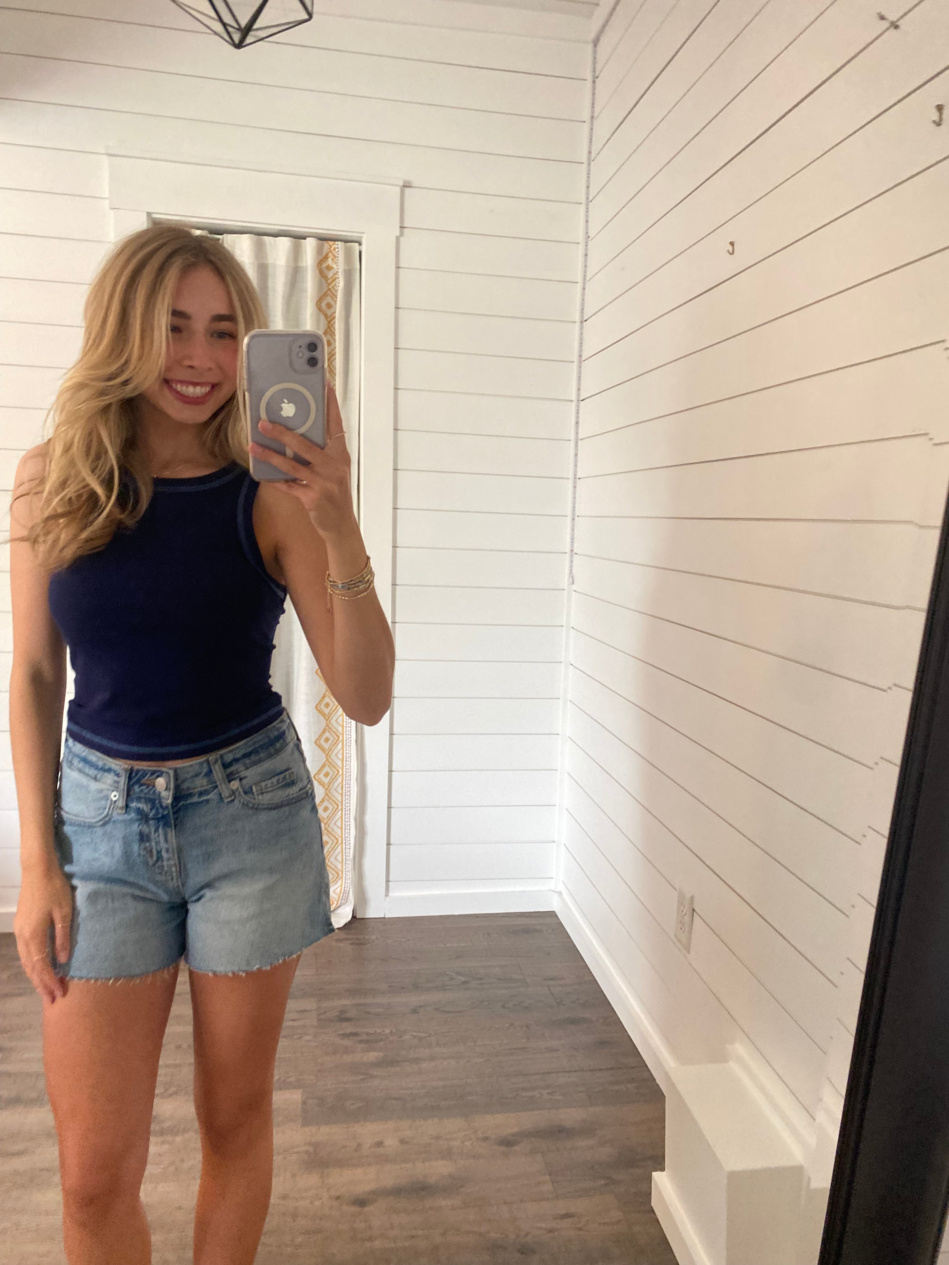 Navy Tank w/ Reverse Stiching!