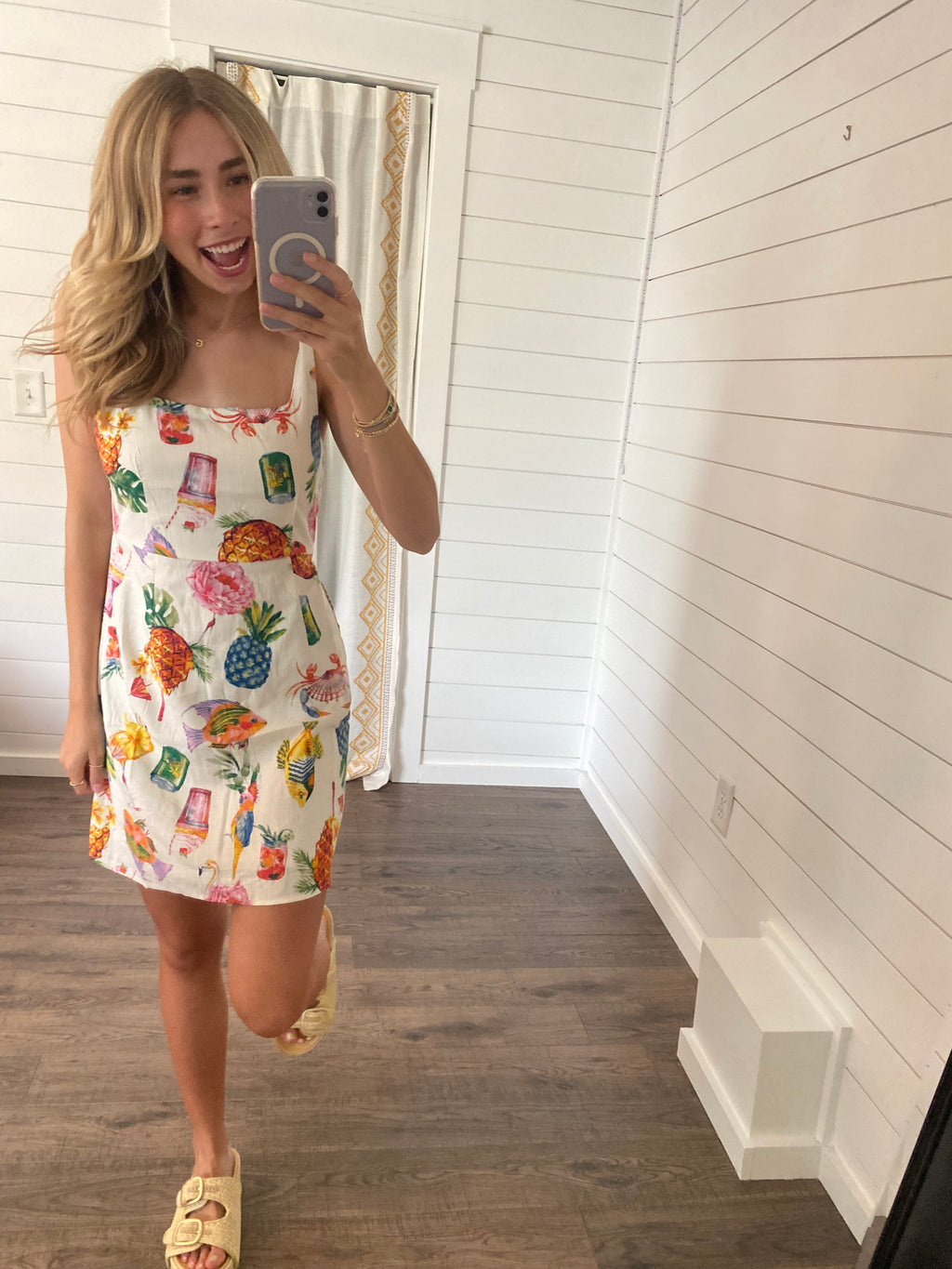 Tropical Square Neck Mini