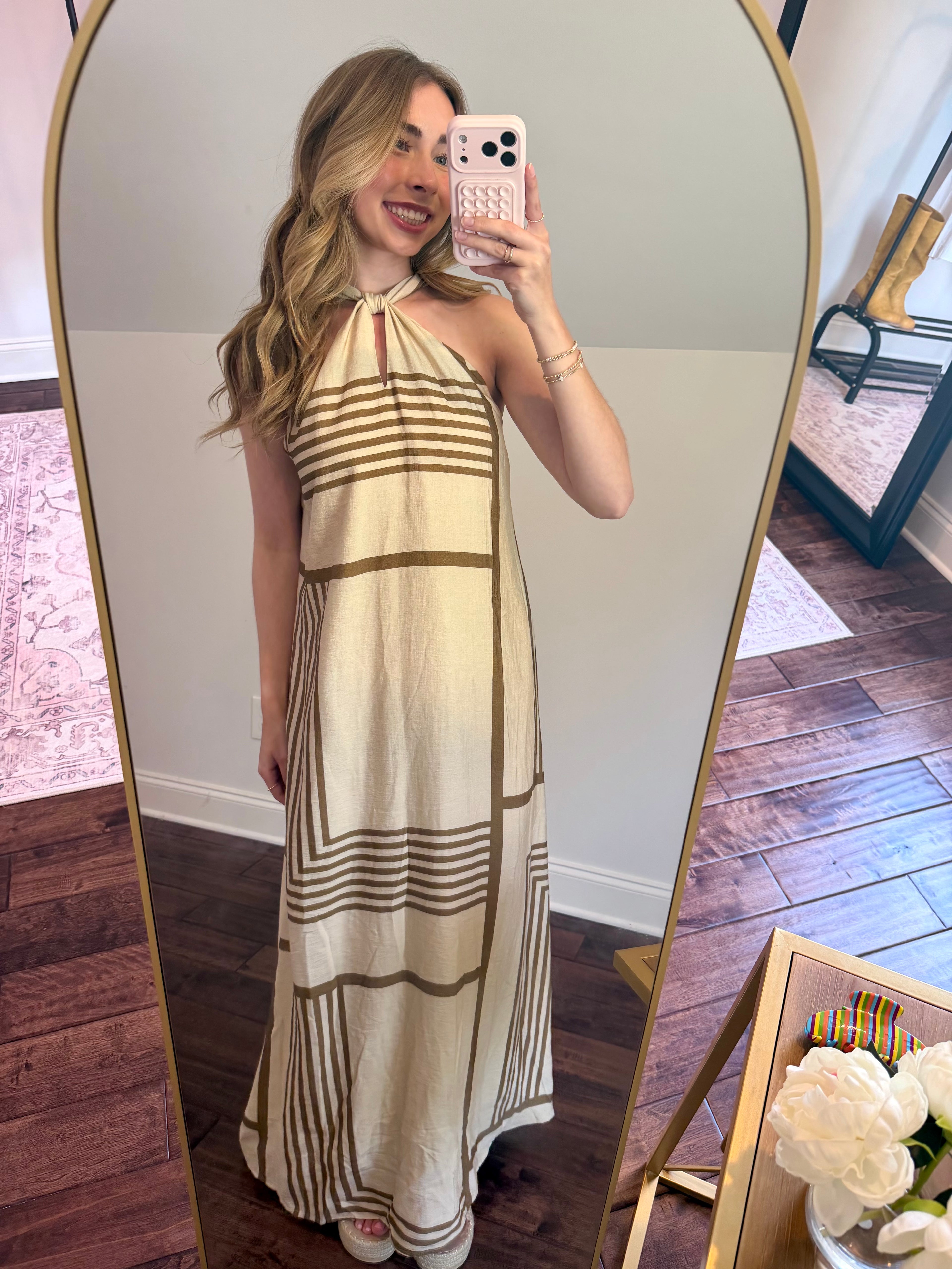 Geo Print Halter Maxi