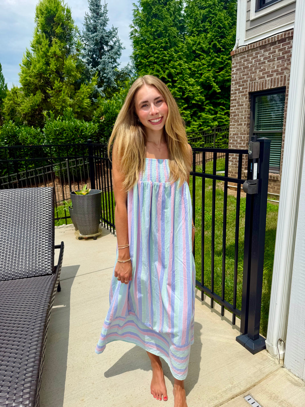 Sweet Stripe Midi Dress