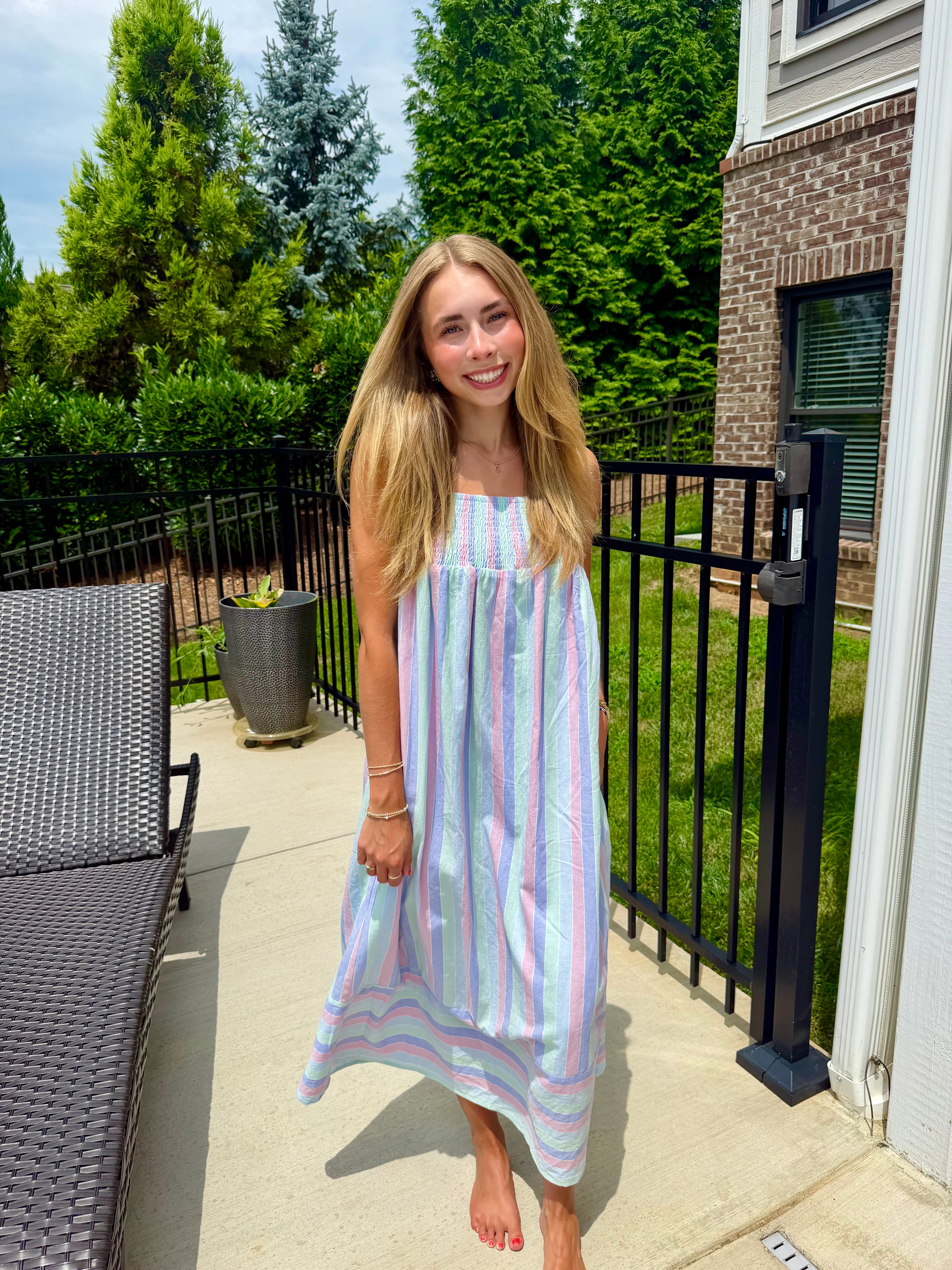 Sweet Stripe Midi Dress