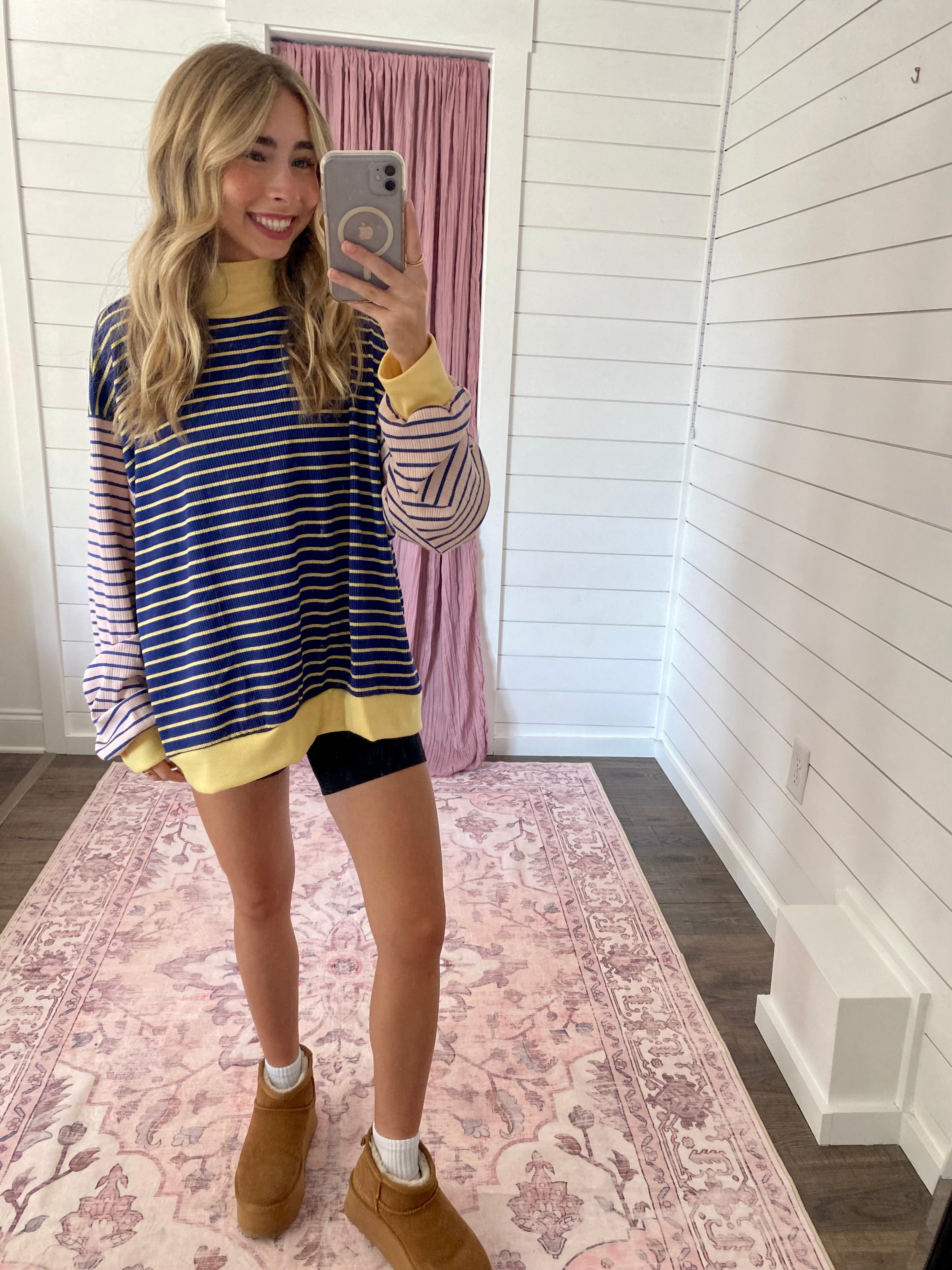 Striped Sunday Mockneck