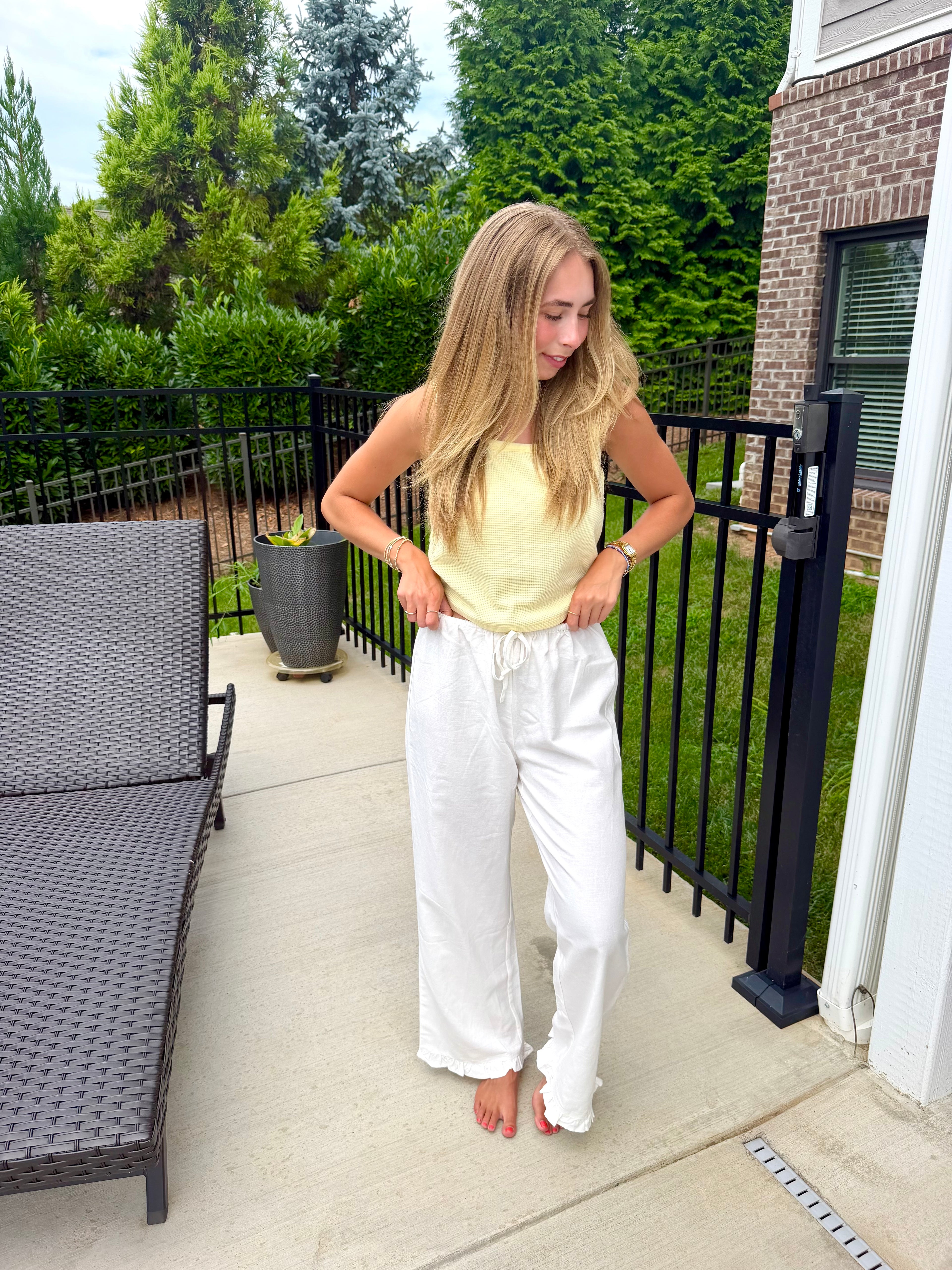 Ruffle Hem Pants