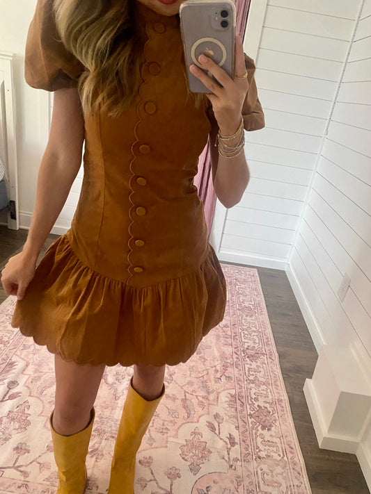 Scalloped Ruffle Hem Dress